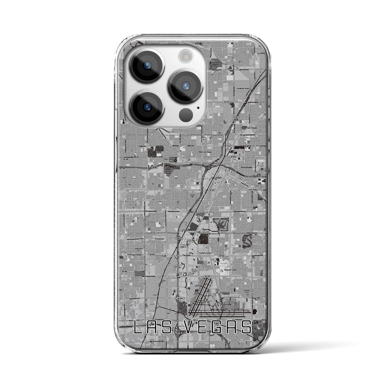 【ラスベガス(アメリカ)】地図柄iPhoneケース(クリアタイプ)