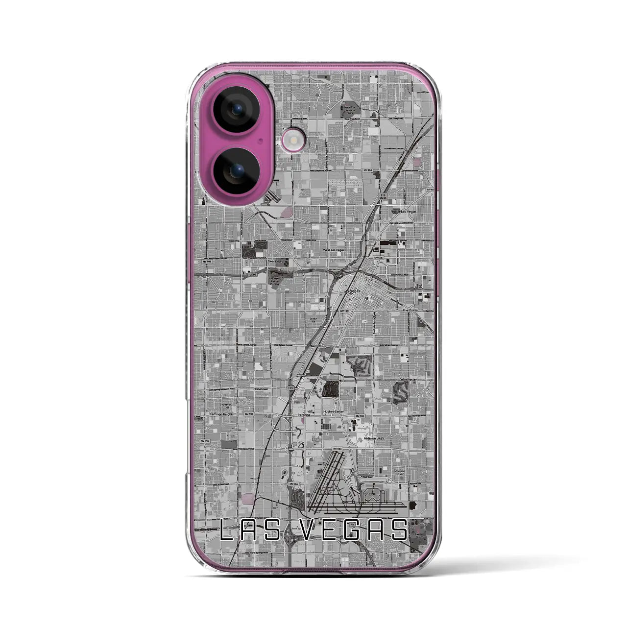 【ラスベガス(アメリカ)】地図柄iPhoneケース(クリアタイプ)