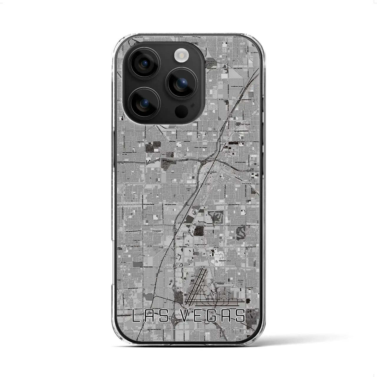 【ラスベガス(アメリカ)】地図柄iPhoneケース(クリアタイプ)