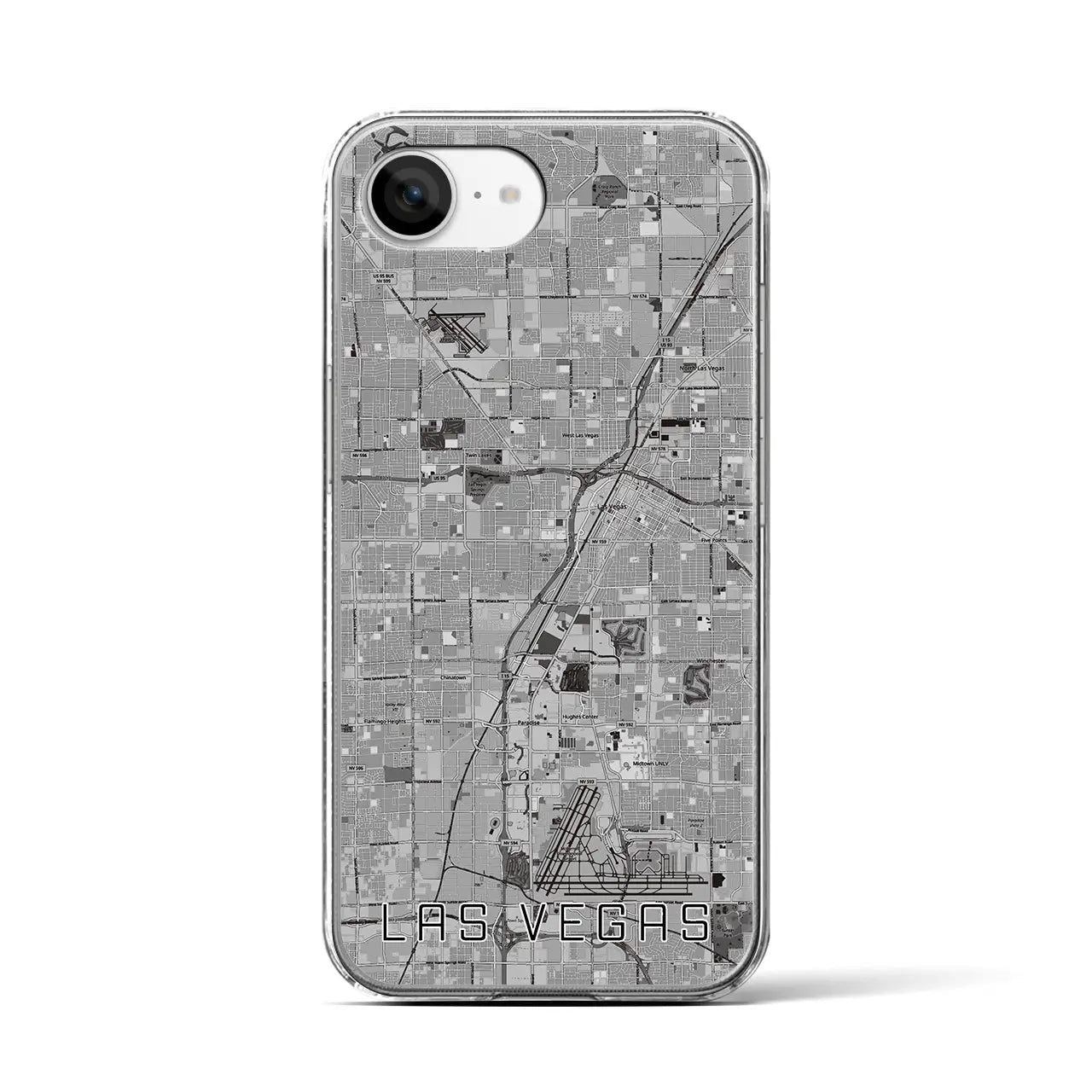 【ラスベガス(アメリカ)】地図柄iPhoneケース(クリアタイプ)