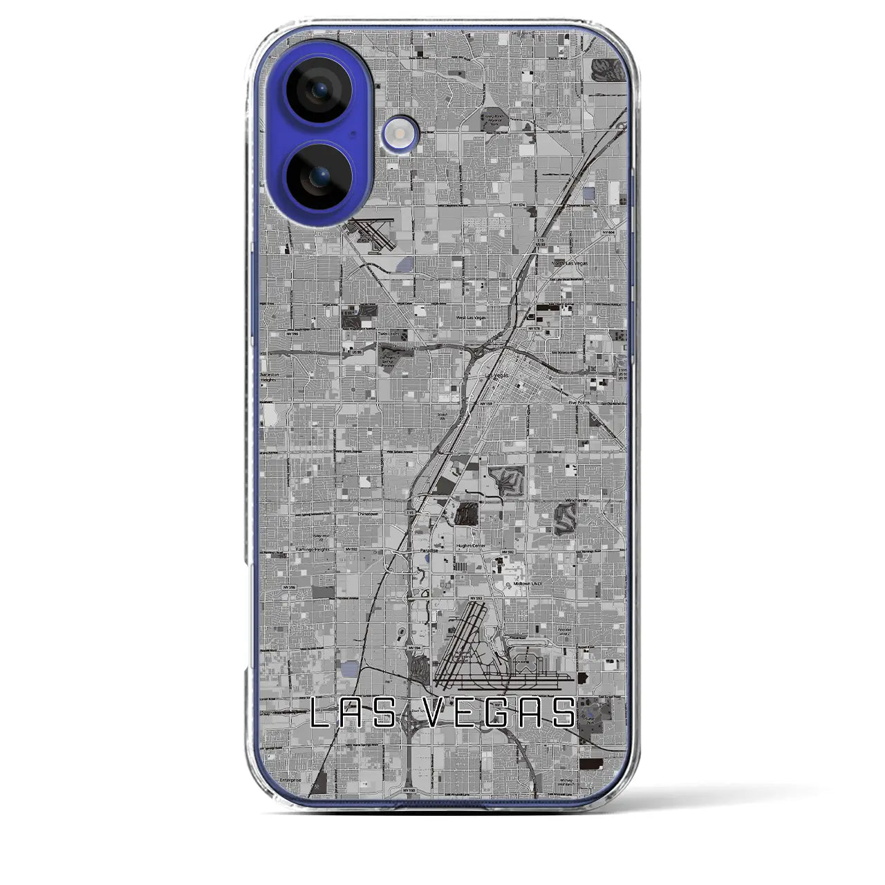 【ラスベガス(アメリカ)】地図柄iPhoneケース(クリアタイプ)