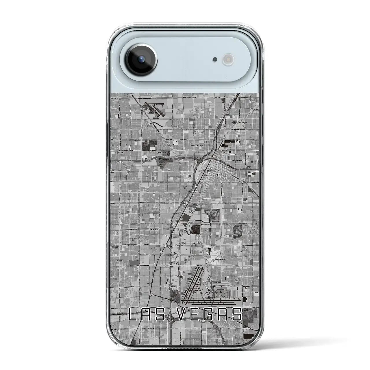 【ラスベガス(アメリカ)】地図柄iPhoneケース(クリアタイプ)