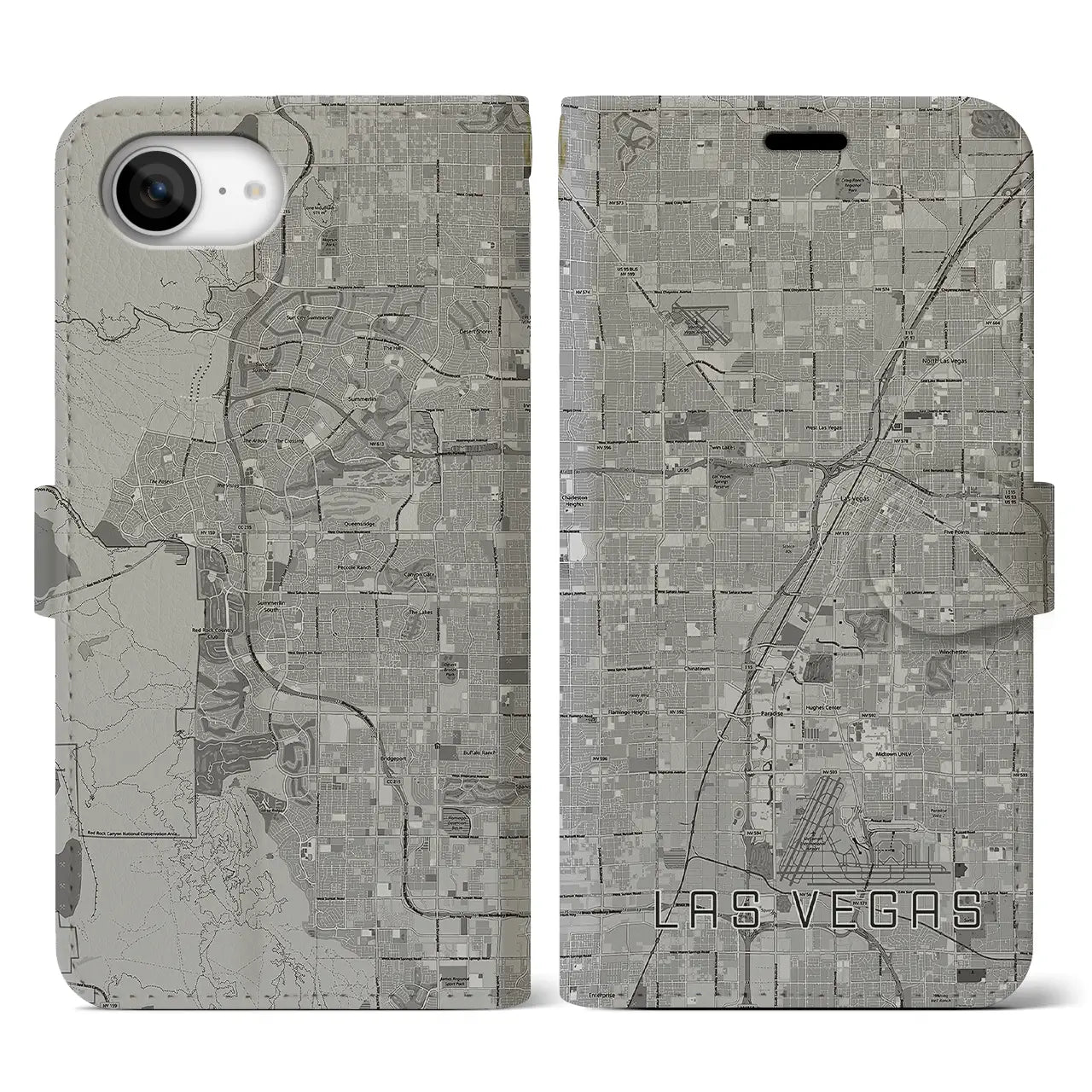 【ラスベガス(アメリカ)】地図柄iPhoneケース(手帳タイプ)