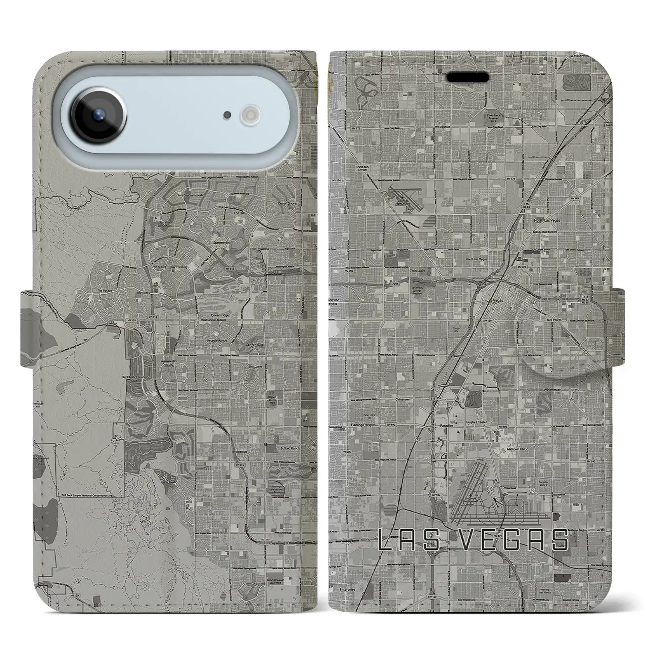 【ラスベガス(アメリカ)】地図柄iPhoneケース(手帳タイプ)