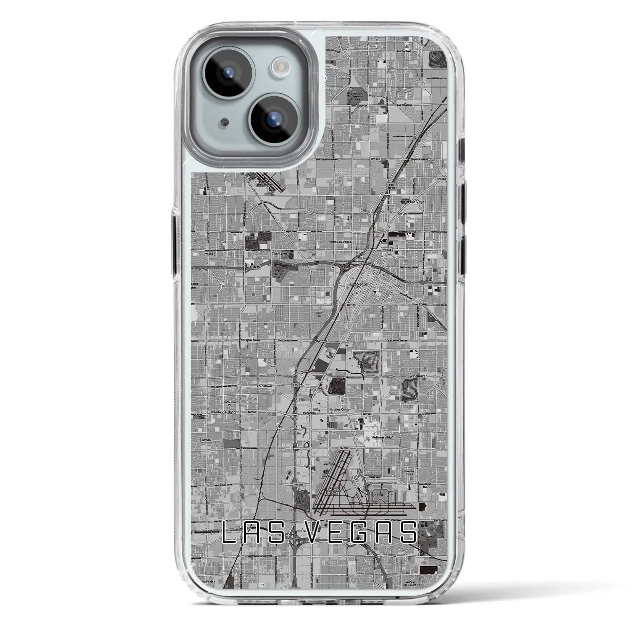 【ラスベガス(アメリカ)】地図柄iPhoneケース(MagSafeタイプ)