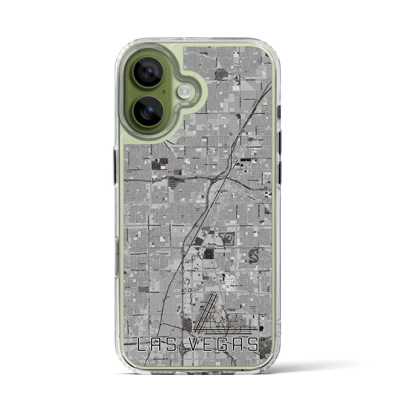 【ラスベガス(アメリカ)】地図柄iPhoneケース(MagSafeタイプ)