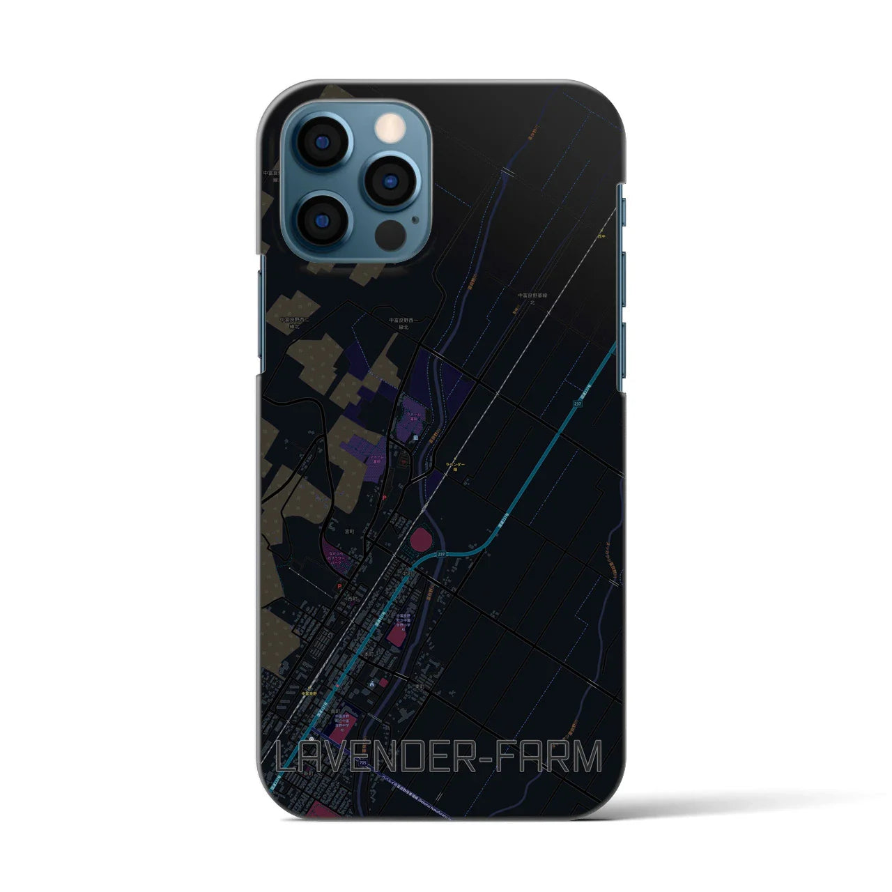 【ラベンダー畑(北海道)】地図柄iPhoneケース(バックカバータイプ)