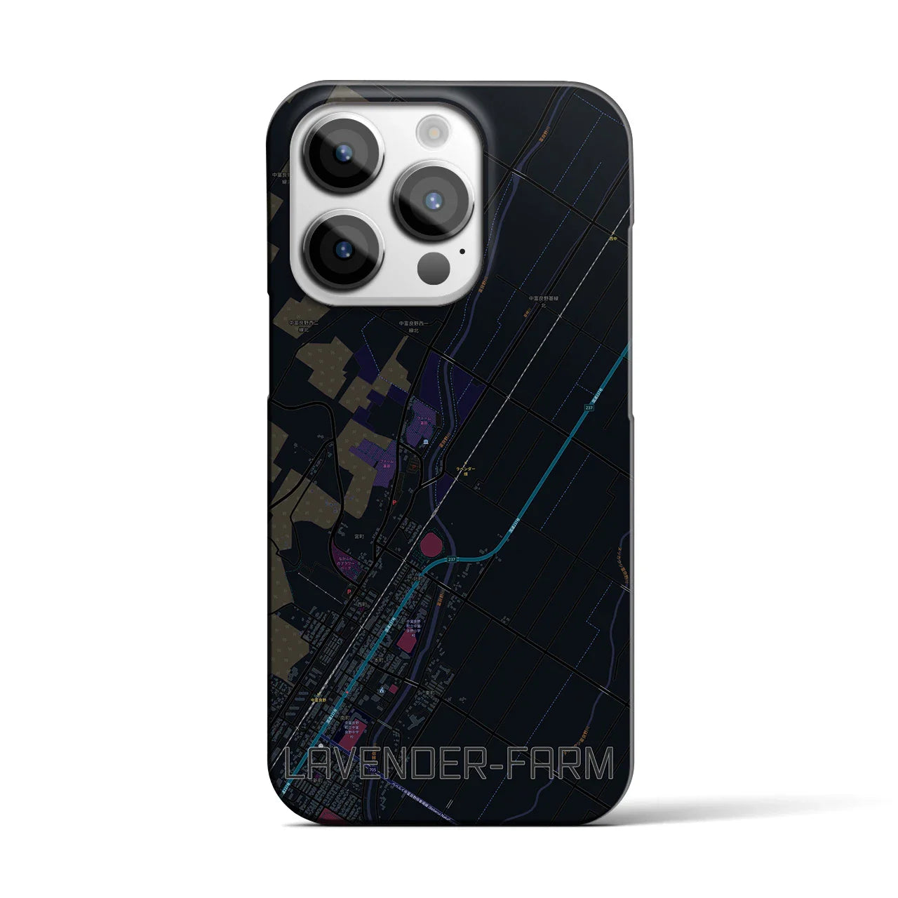 【ラベンダー畑(北海道)】地図柄iPhoneケース(バックカバータイプ)
