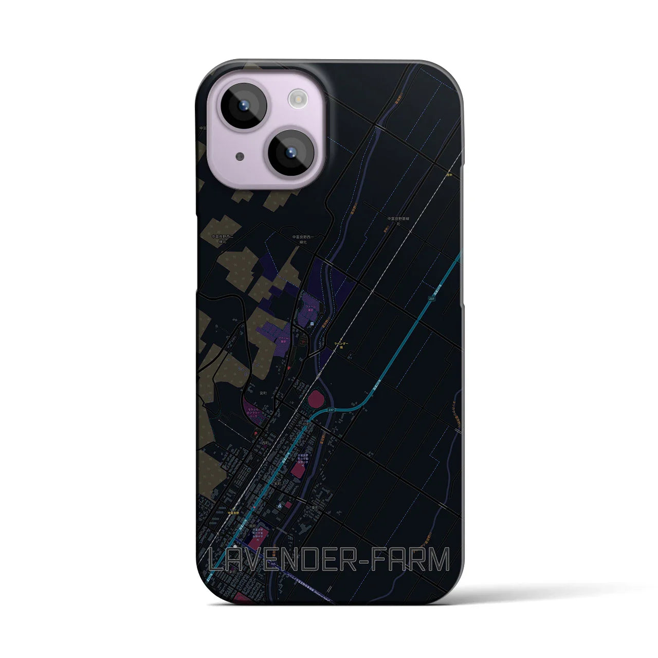 【ラベンダー畑(北海道)】地図柄iPhoneケース(バックカバータイプ)