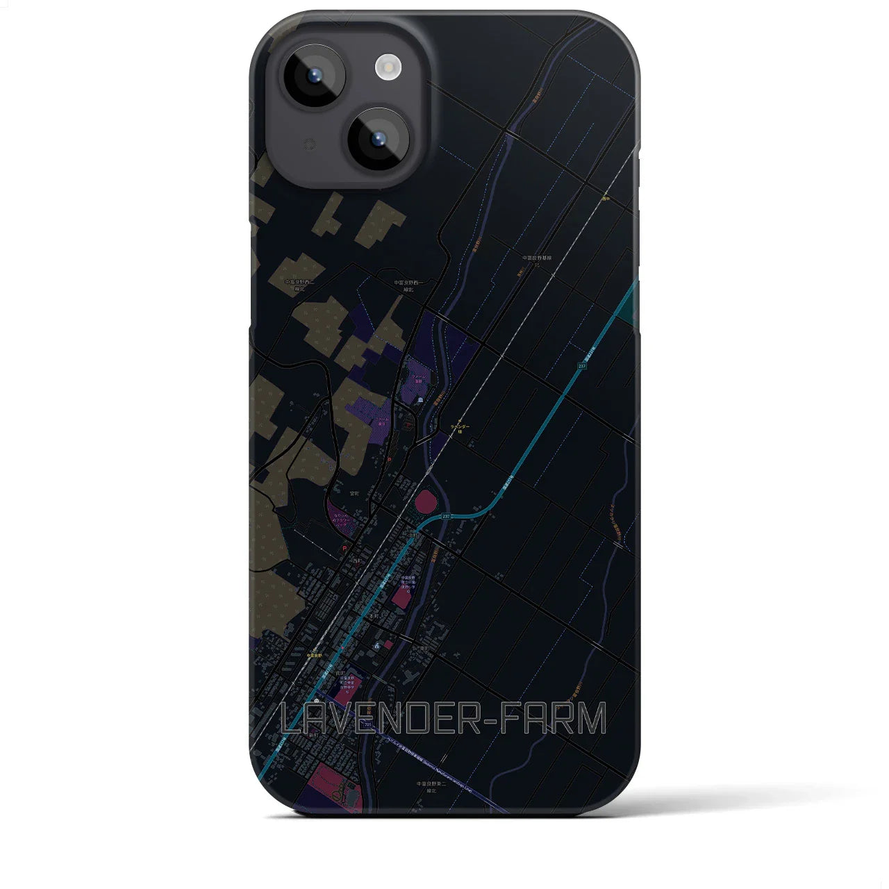 【ラベンダー畑(北海道)】地図柄iPhoneケース(バックカバータイプ)