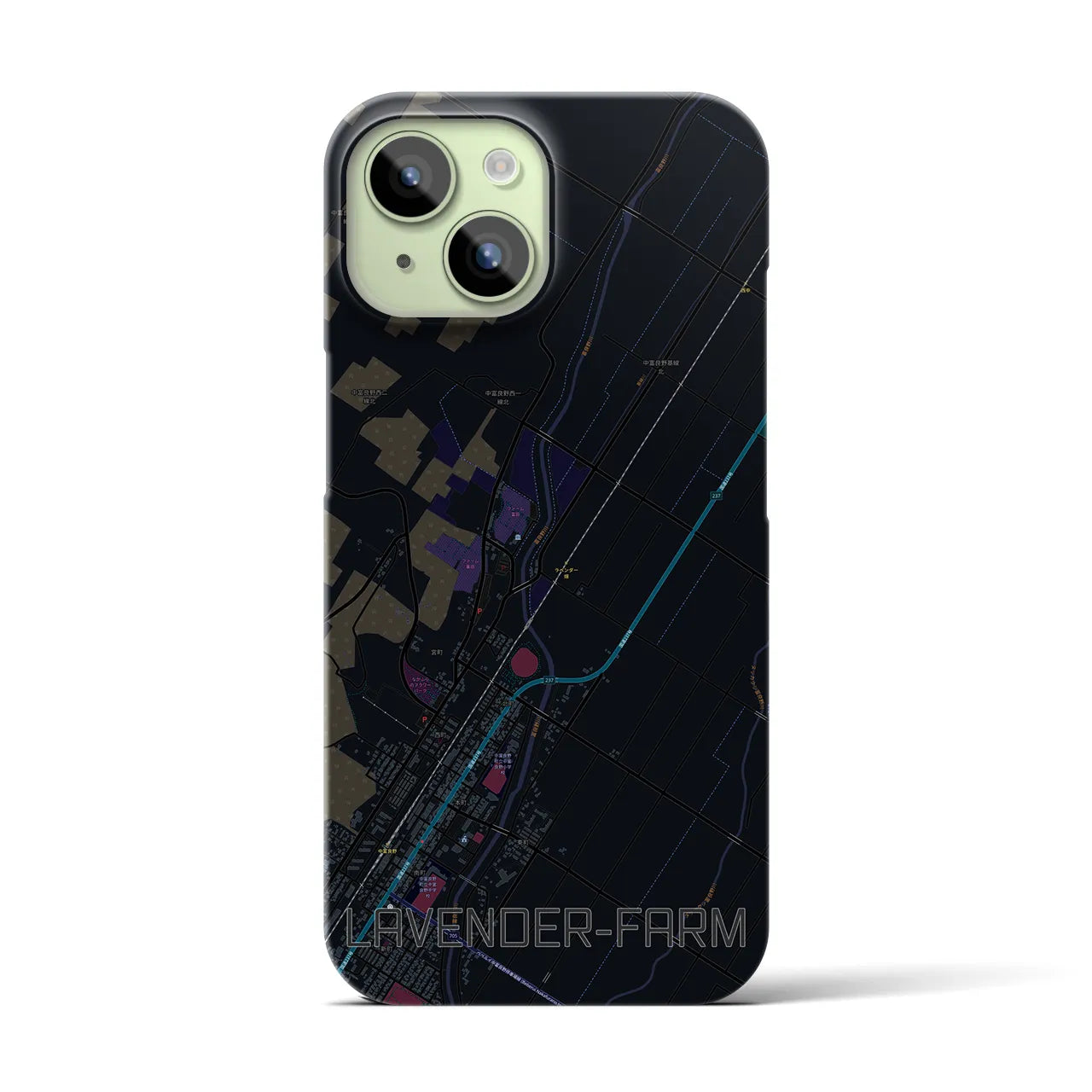【ラベンダー畑(北海道)】地図柄iPhoneケース(バックカバータイプ)