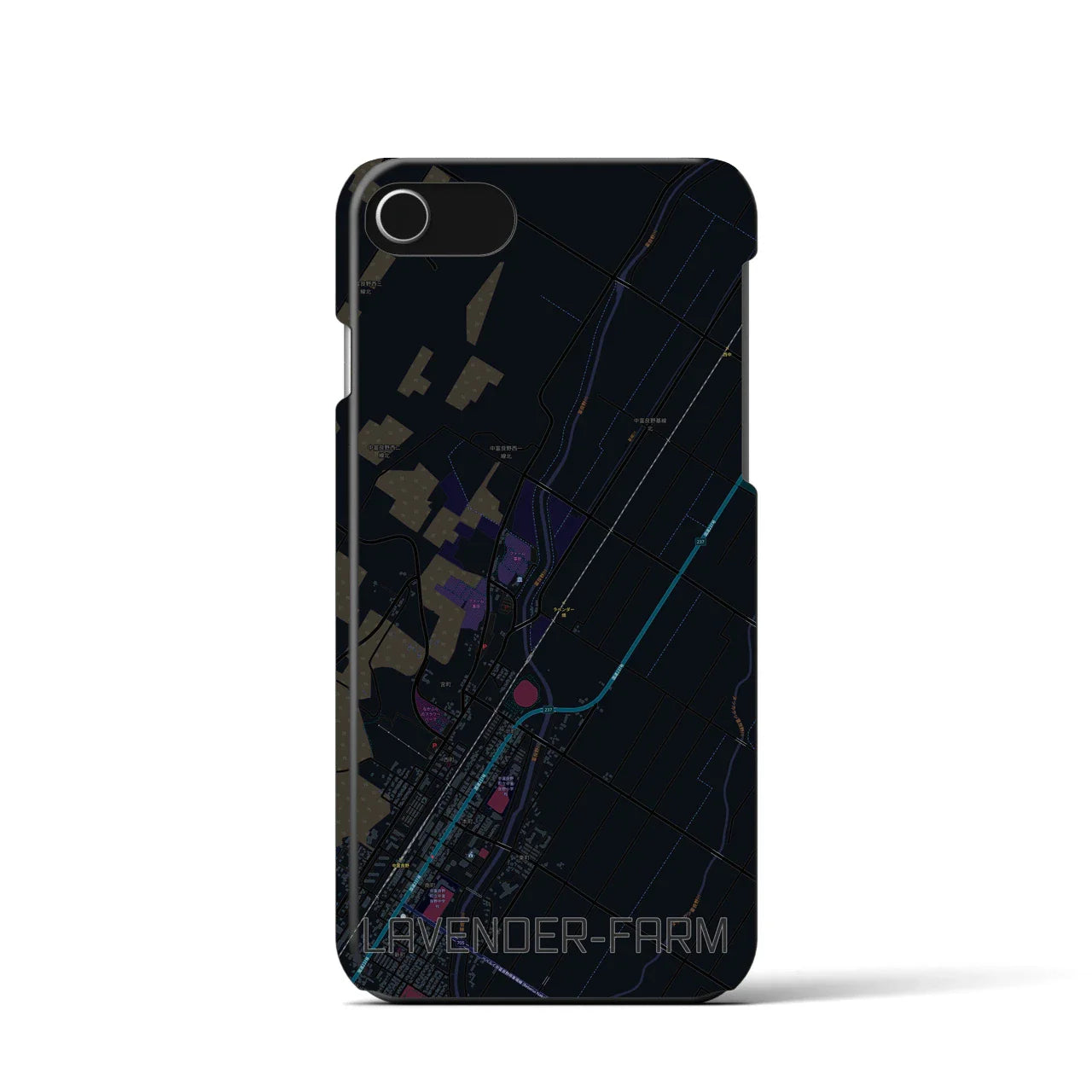 【ラベンダー畑(北海道)】地図柄iPhoneケース(バックカバータイプ)