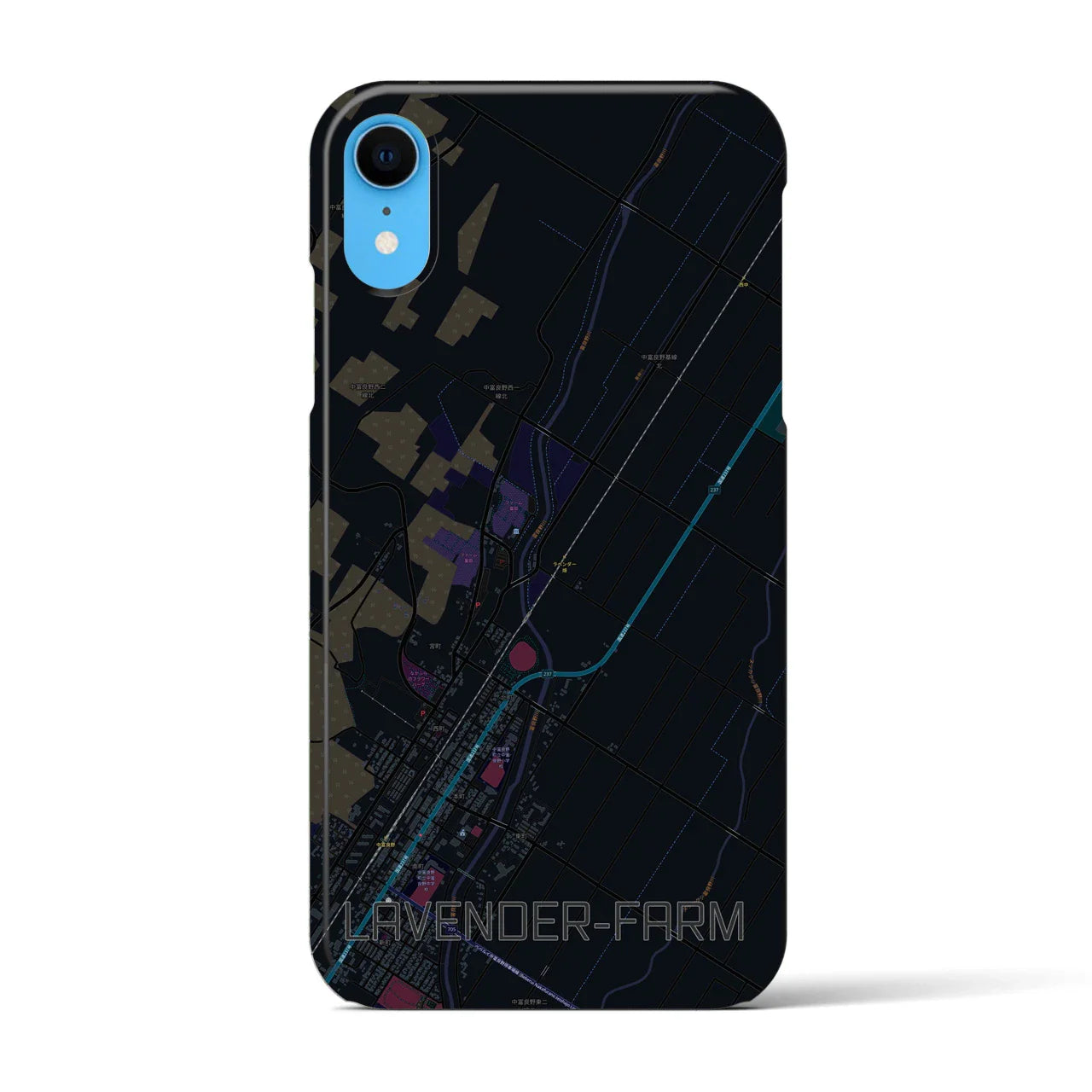 【ラベンダー畑(北海道)】地図柄iPhoneケース(バックカバータイプ)