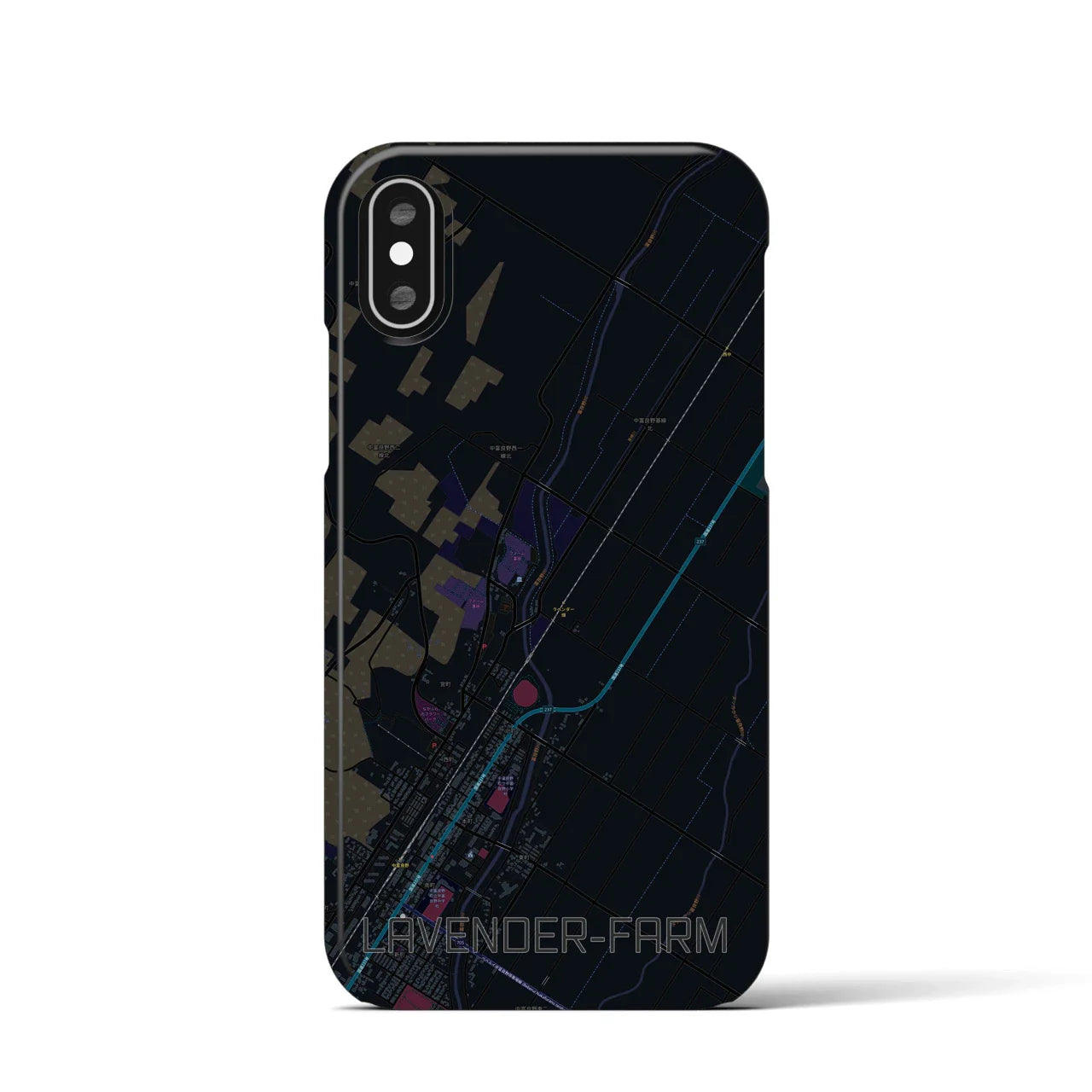 【ラベンダー畑(北海道)】地図柄iPhoneケース(バックカバータイプ)