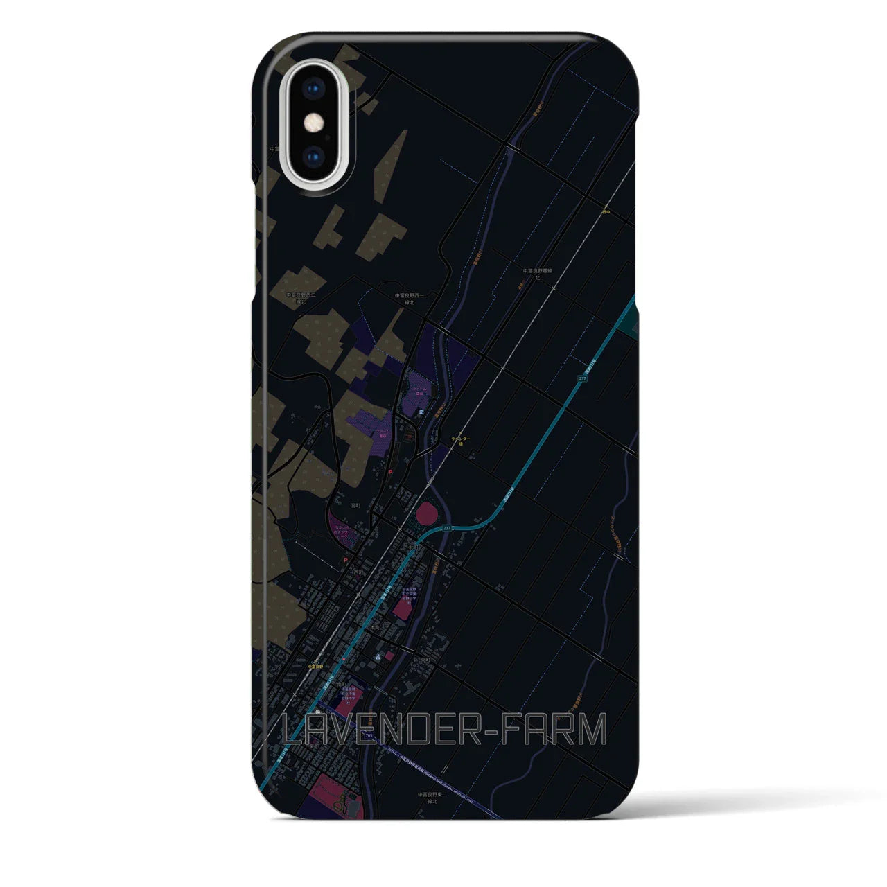 【ラベンダー畑(北海道)】地図柄iPhoneケース(バックカバータイプ)