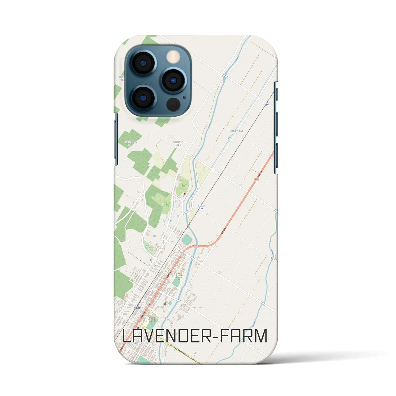 【ラベンダー畑(北海道)】地図柄iPhoneケース(バックカバータイプ)