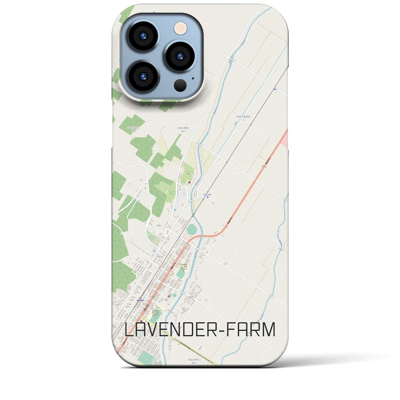 【ラベンダー畑(北海道)】地図柄iPhoneケース(バックカバータイプ)
