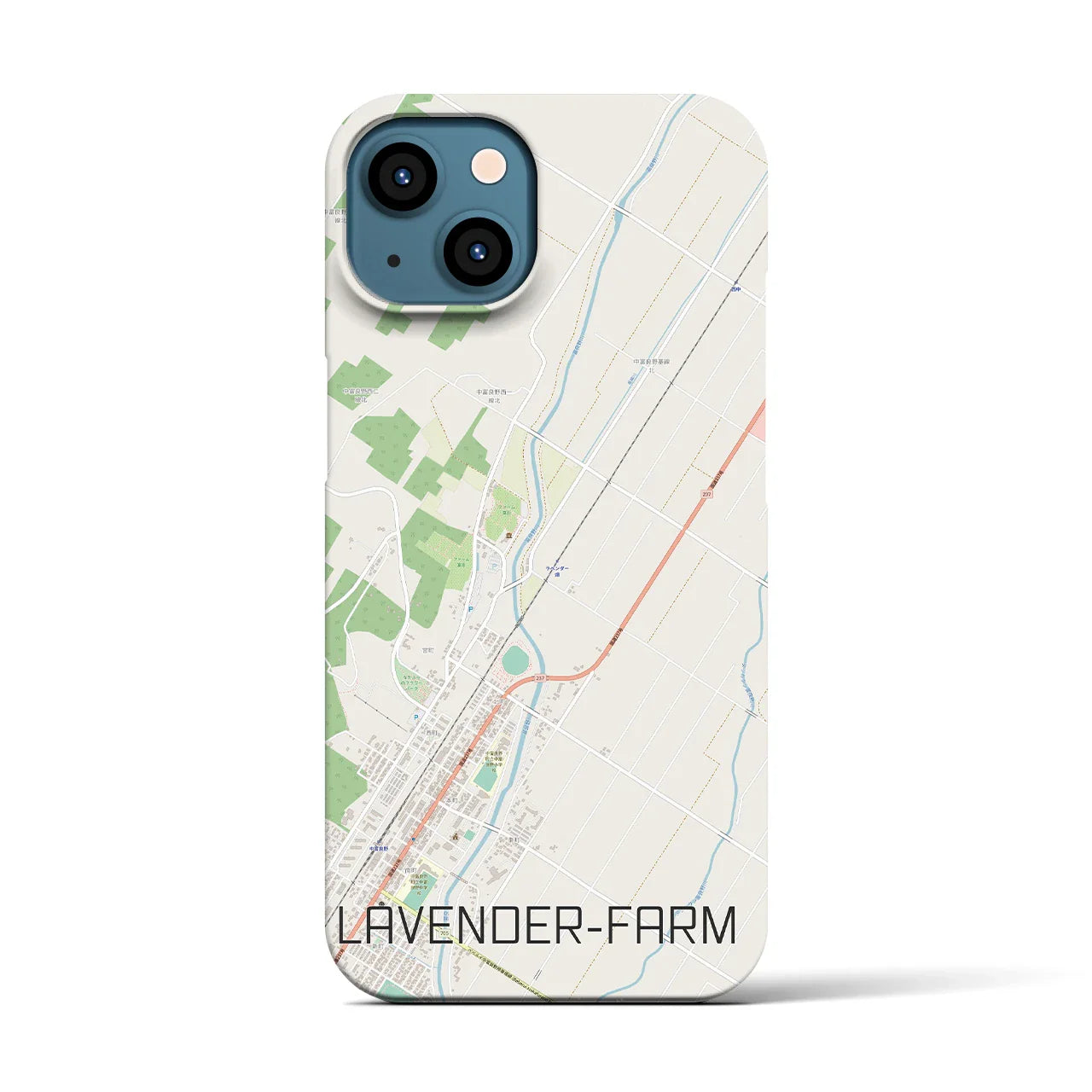 【ラベンダー畑(北海道)】地図柄iPhoneケース(バックカバータイプ)