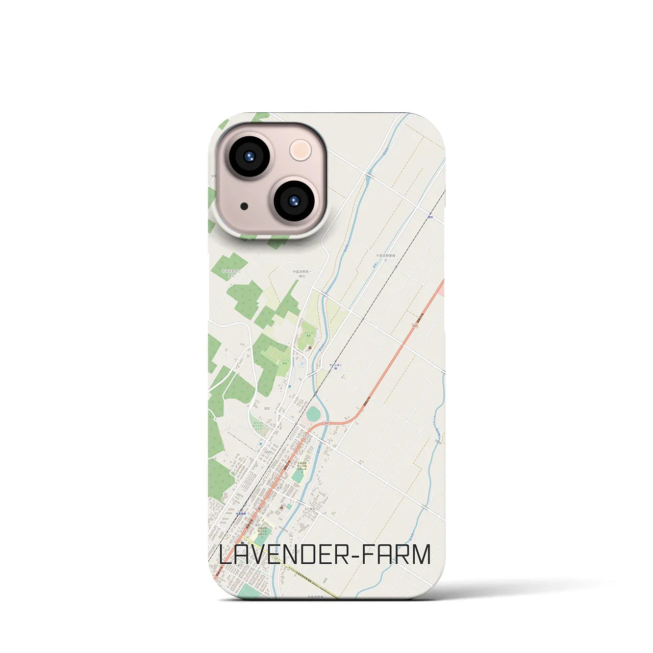 【ラベンダー畑(北海道)】地図柄iPhoneケース(バックカバータイプ)