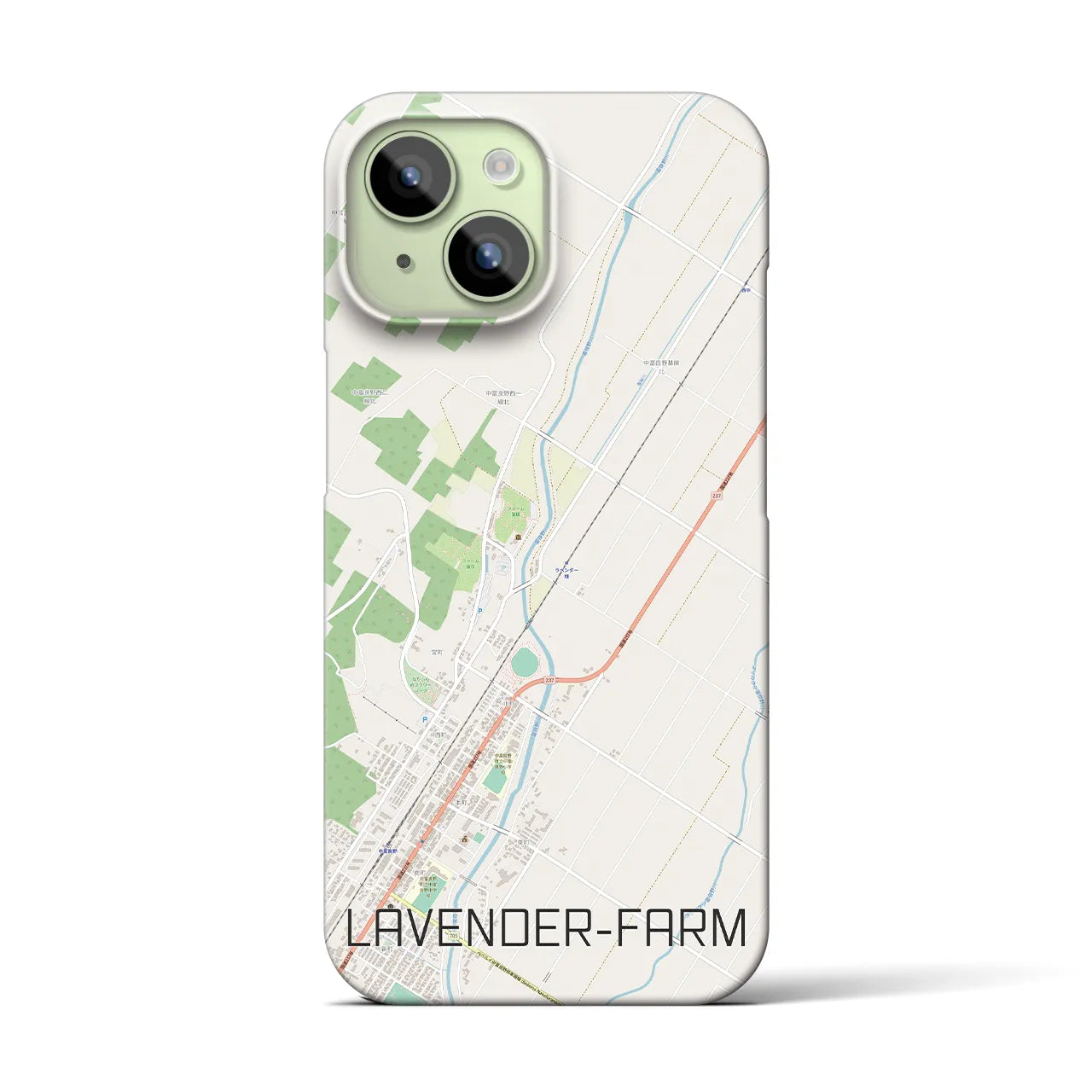 【ラベンダー畑(北海道)】地図柄iPhoneケース(バックカバータイプ)