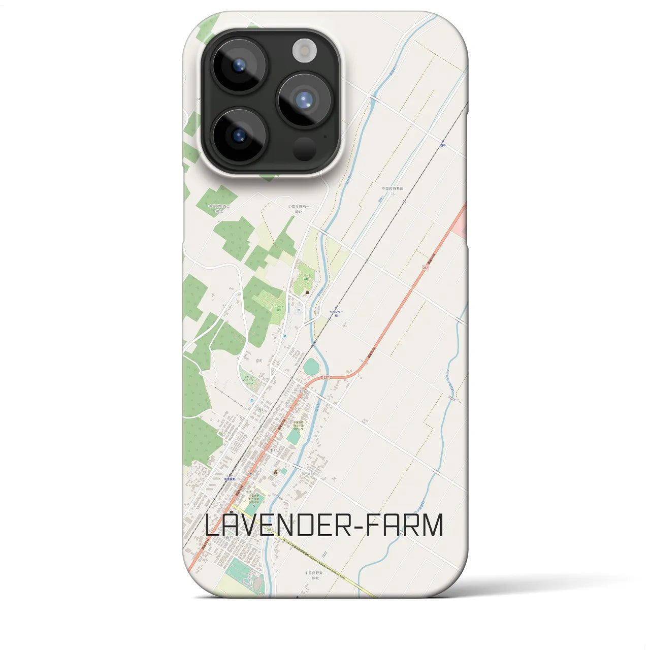 【ラベンダー畑(北海道)】地図柄iPhoneケース(バックカバータイプ)