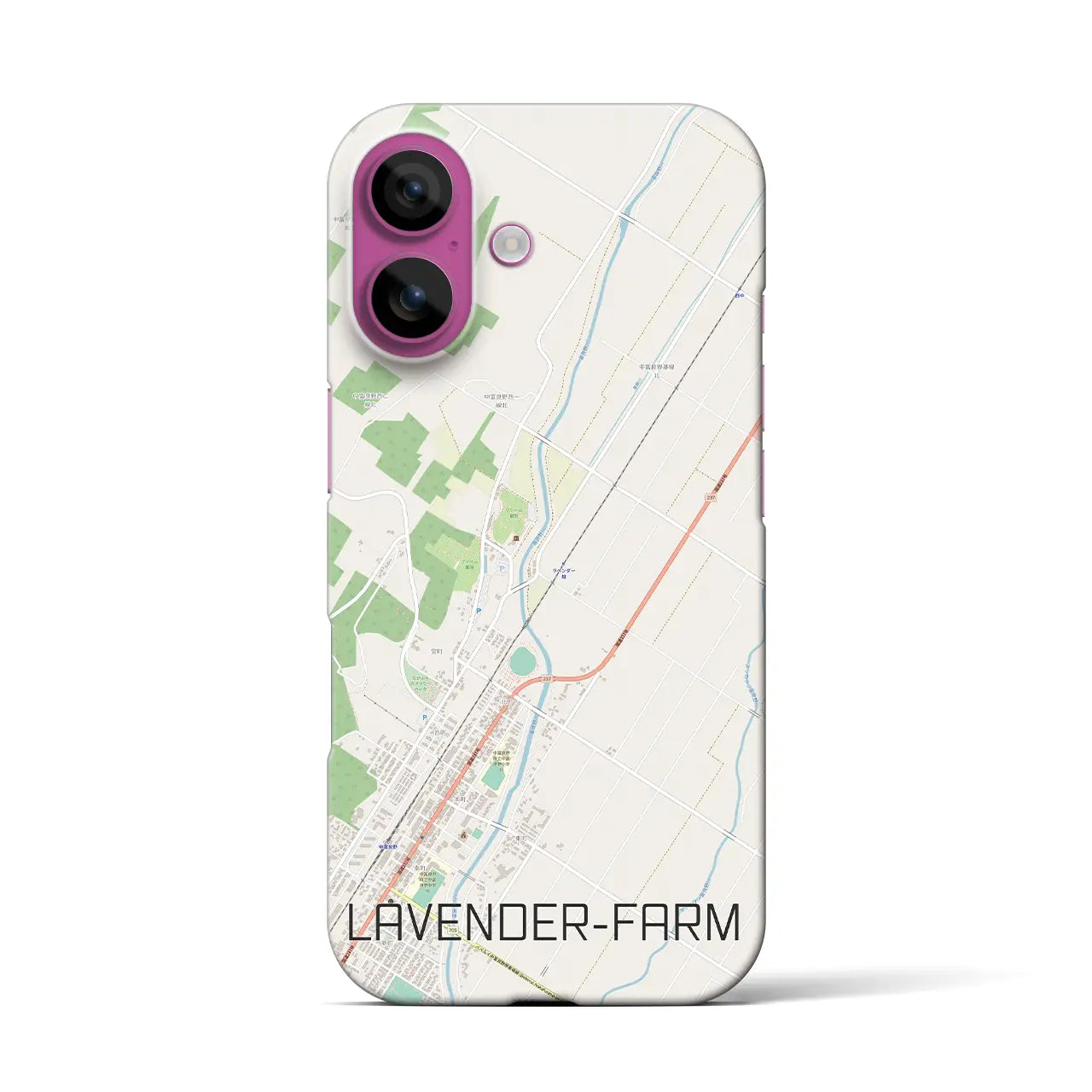 【ラベンダー畑(北海道)】地図柄iPhoneケース(バックカバータイプ)