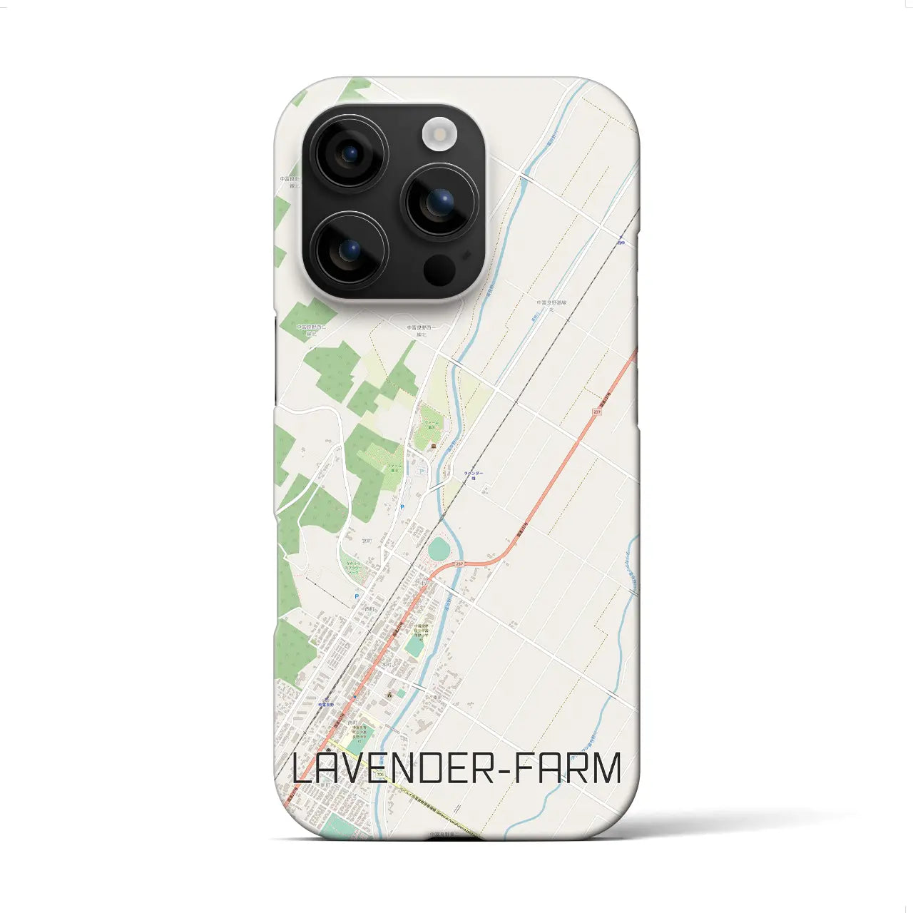 【ラベンダー畑(北海道)】地図柄iPhoneケース(バックカバータイプ)