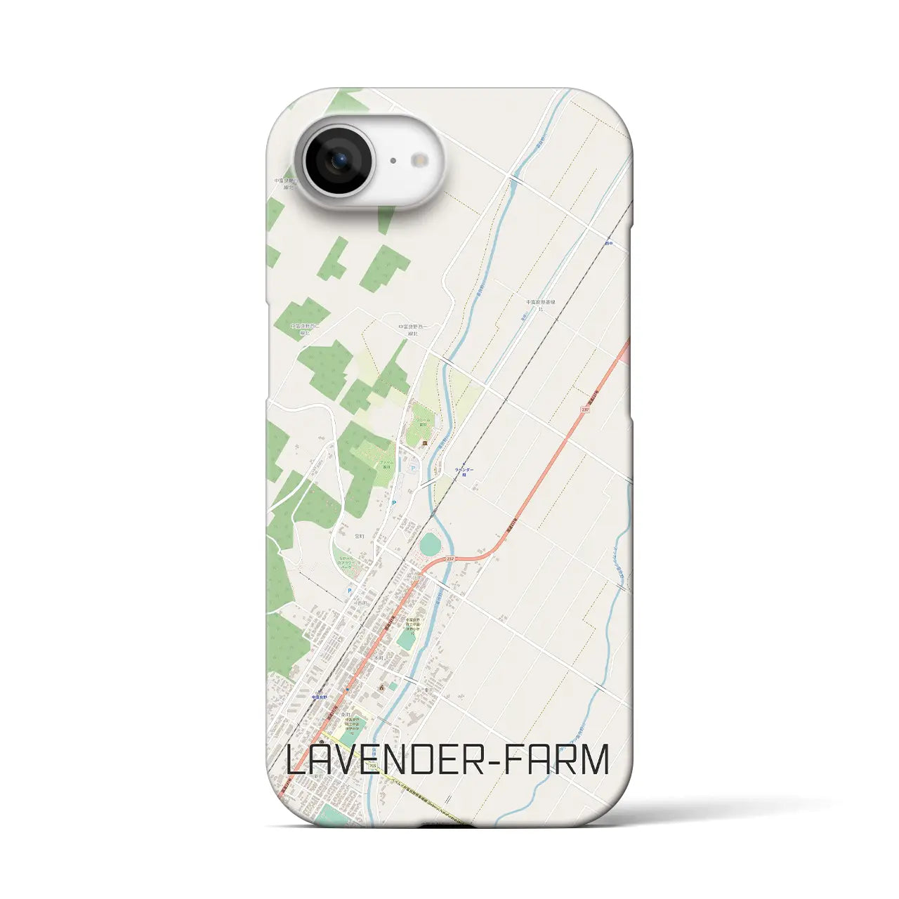 【ラベンダー畑(北海道)】地図柄iPhoneケース(バックカバータイプ)