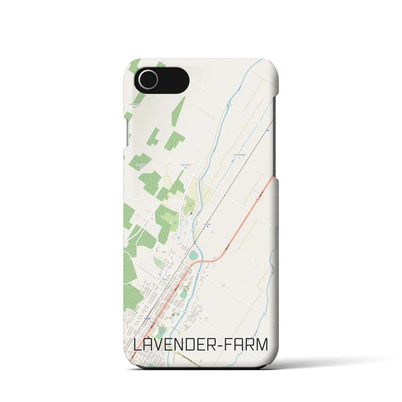 【ラベンダー畑(北海道)】地図柄iPhoneケース(バックカバータイプ)