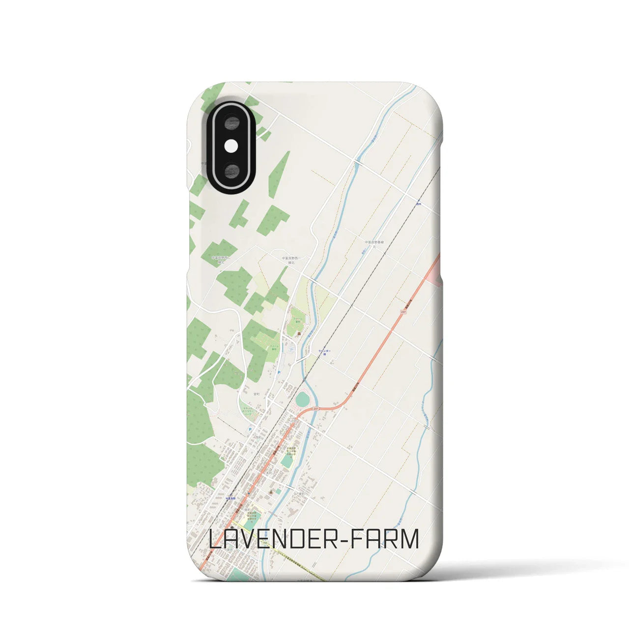 【ラベンダー畑(北海道)】地図柄iPhoneケース(バックカバータイプ)