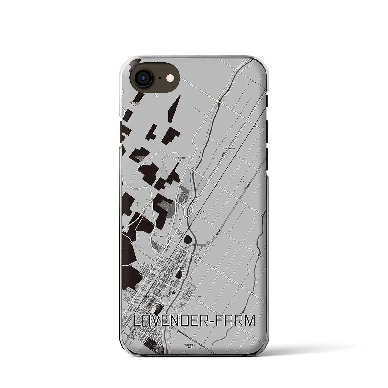 【ラベンダー畑(北海道)】地図柄iPhoneケース(クリアタイプ)