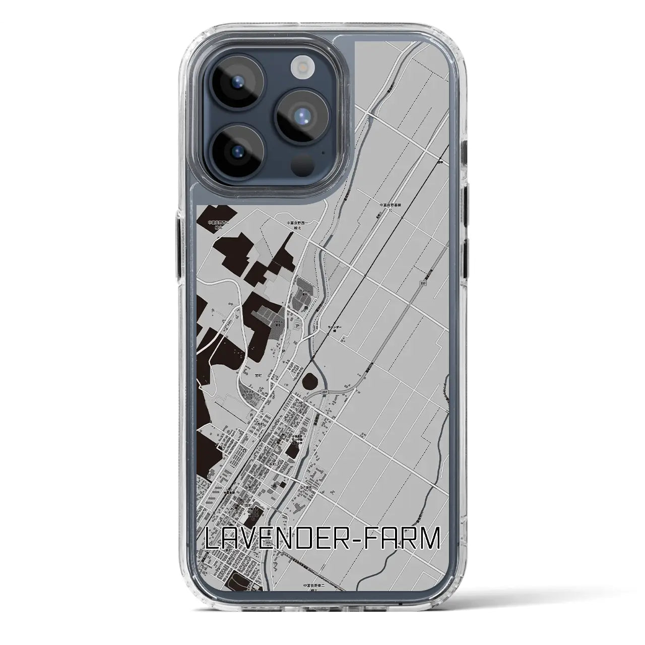 【ラベンダー畑(北海道)】地図柄iPhoneケース(MagSafeタイプ)