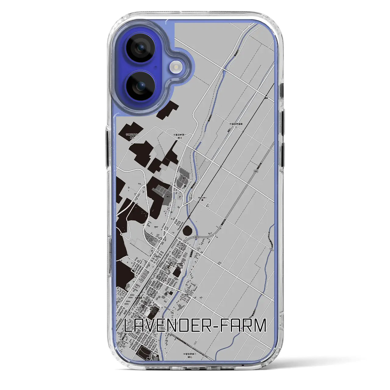 【ラベンダー畑(北海道)】地図柄iPhoneケース(MagSafeタイプ)
