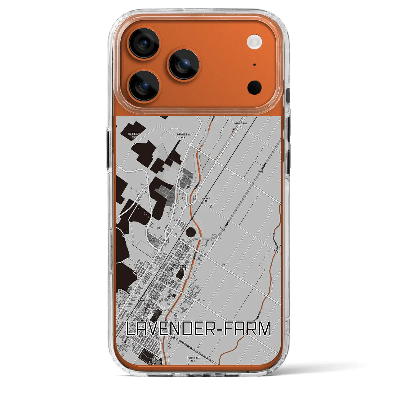 【ラベンダー畑(北海道)】地図柄iPhoneケース(MagSafeタイプ)