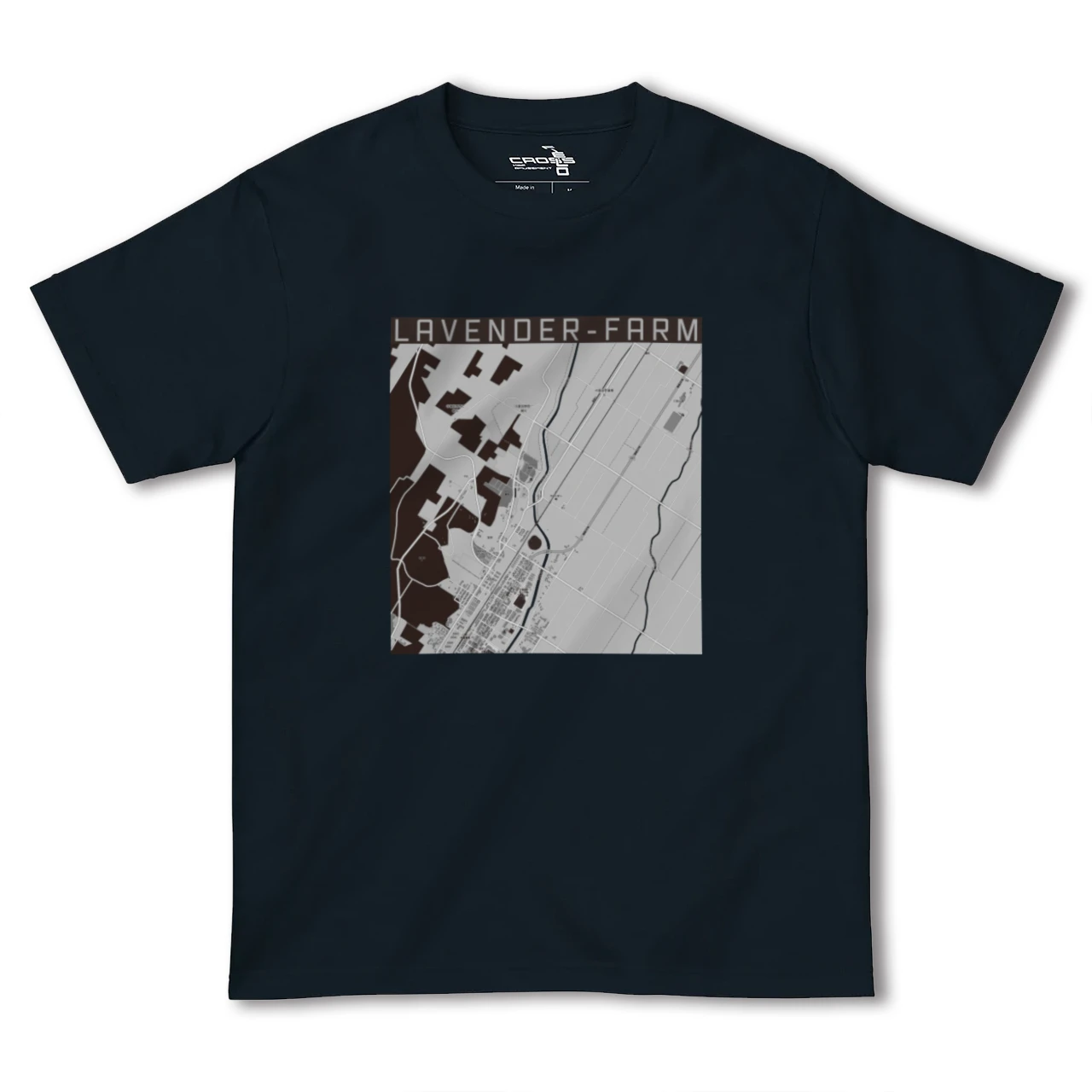 【ラベンダー畑(北海道)】地図柄ヘビーウェイトTシャツ