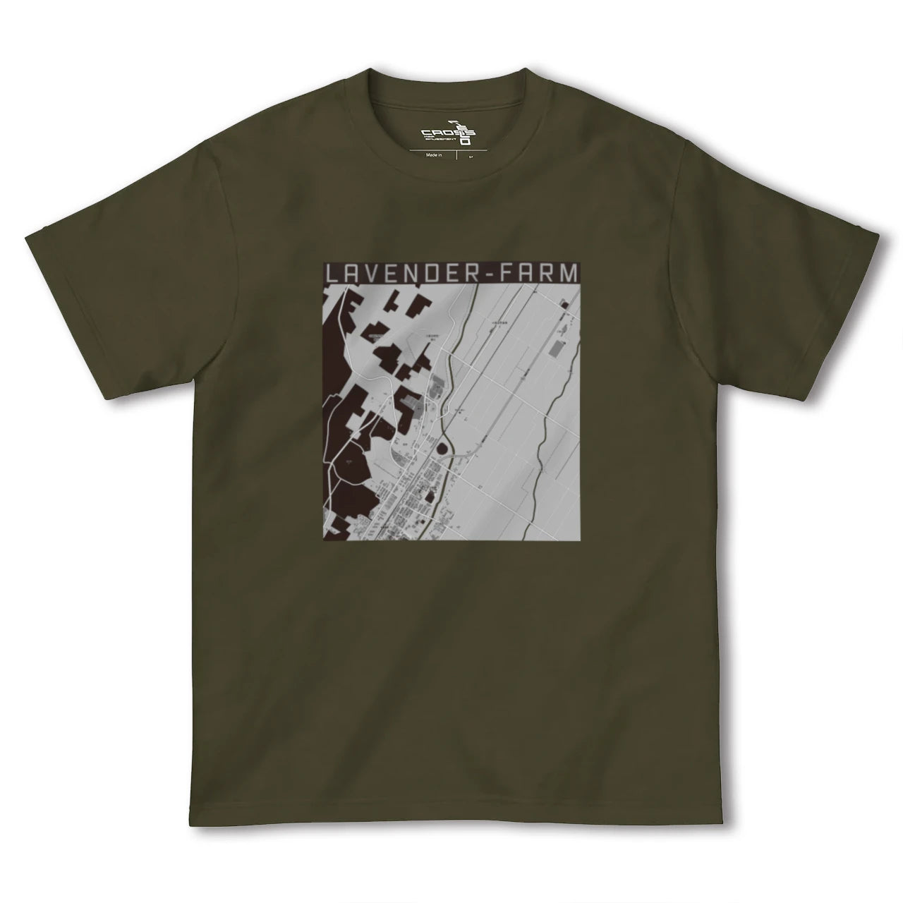 【ラベンダー畑(北海道)】地図柄ヘビーウェイトTシャツ