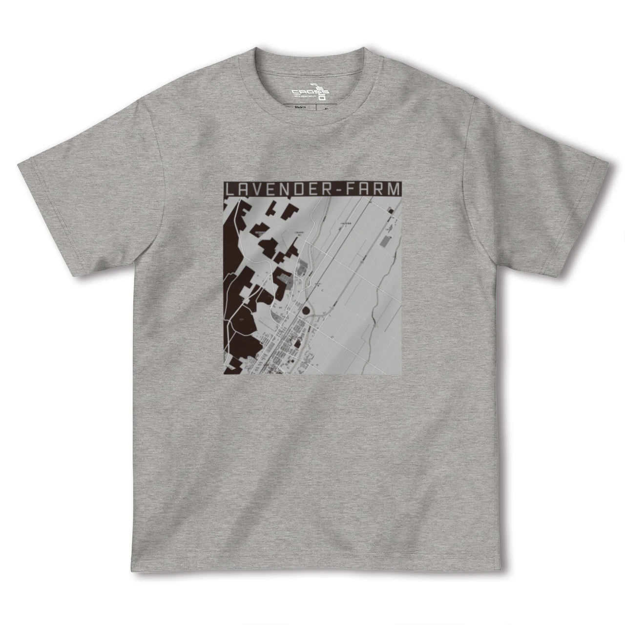 【ラベンダー畑(北海道)】地図柄ヘビーウェイトTシャツ