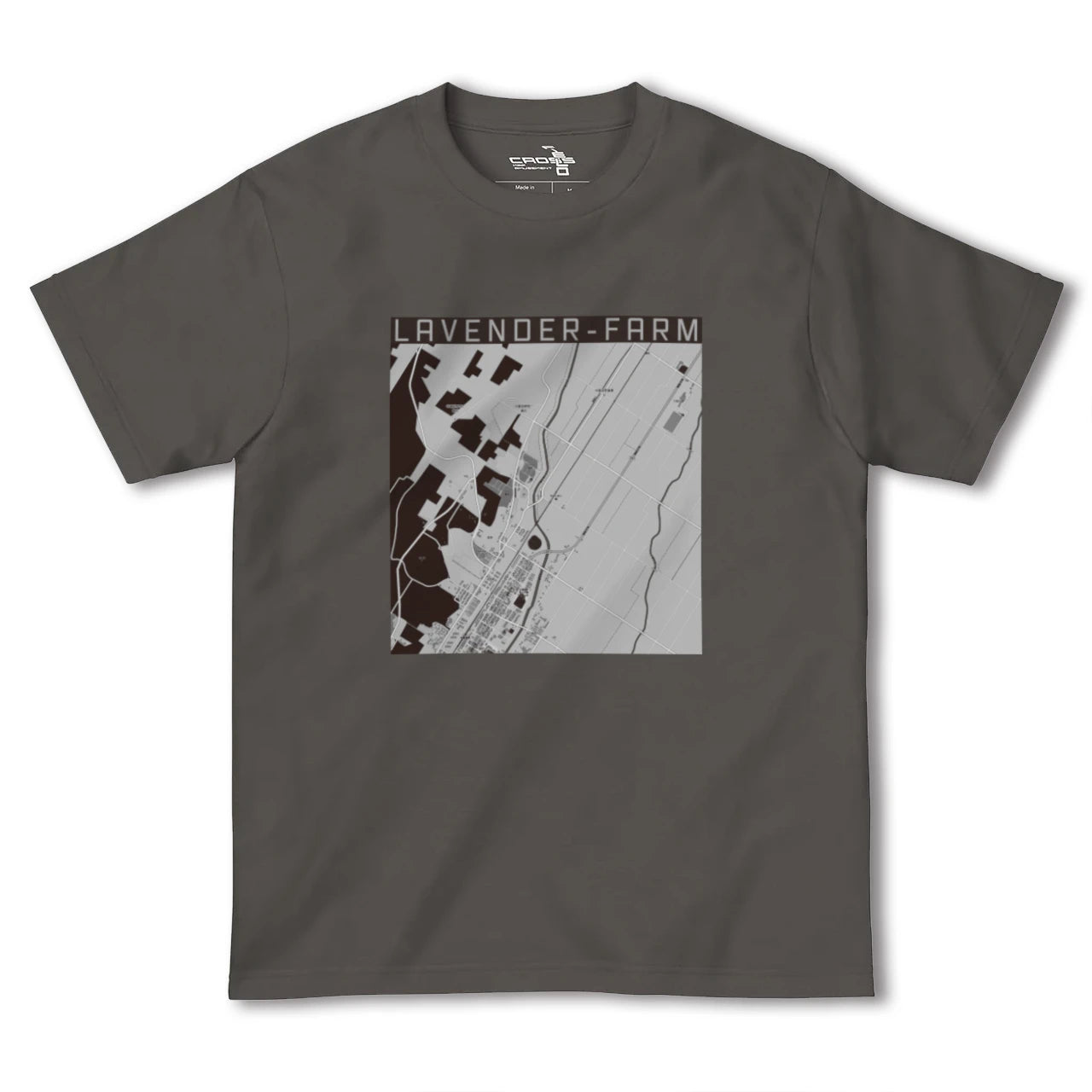 【ラベンダー畑(北海道)】地図柄ヘビーウェイトTシャツ