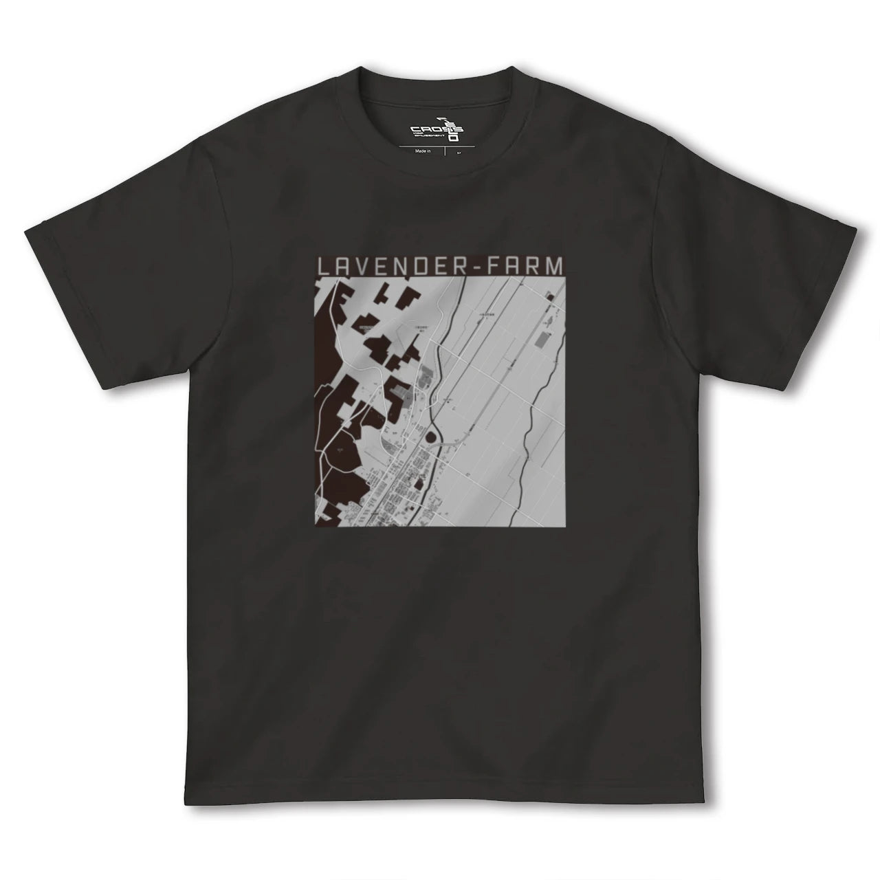 【ラベンダー畑(北海道)】地図柄ヘビーウェイトTシャツ