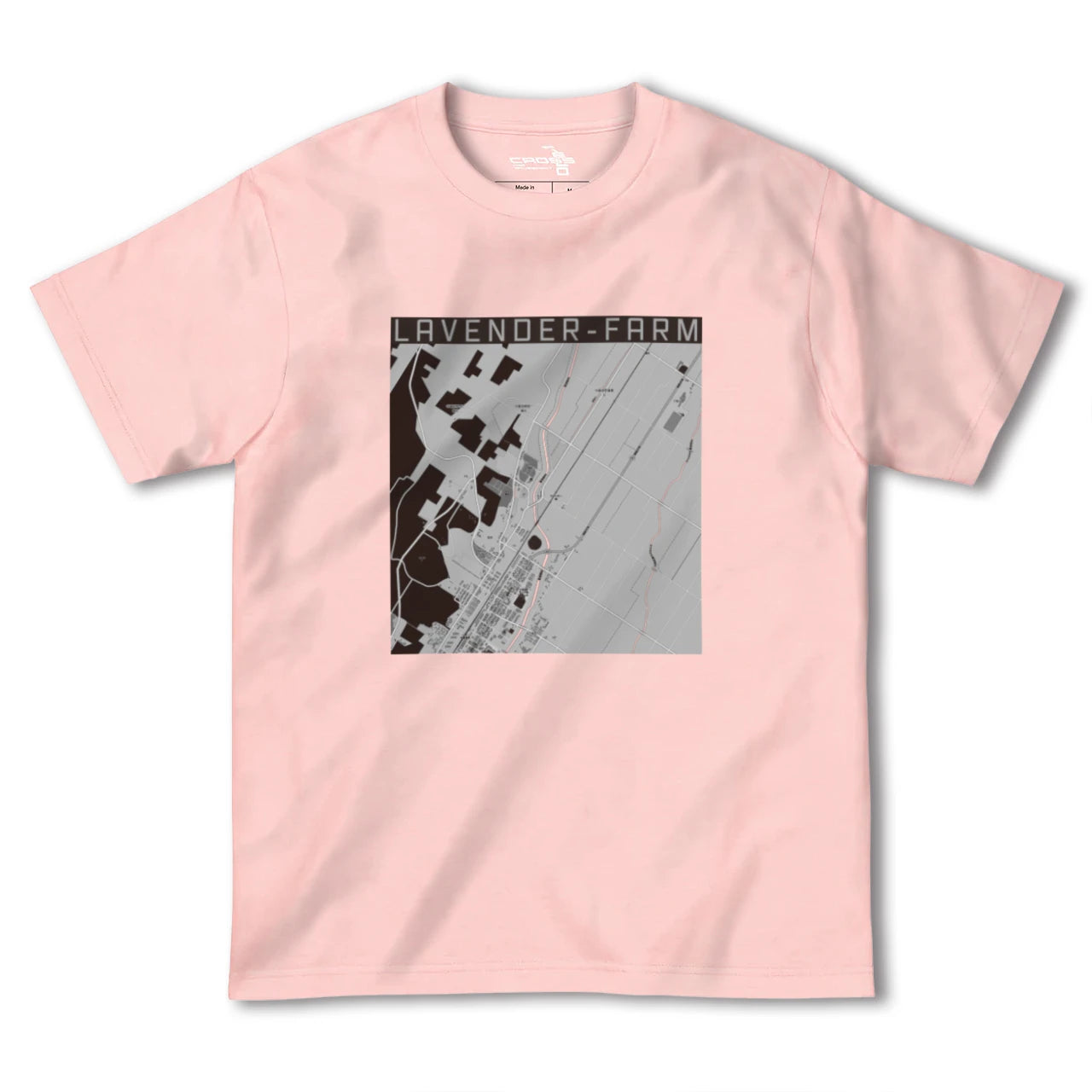【ラベンダー畑(北海道)】地図柄ヘビーウェイトTシャツ