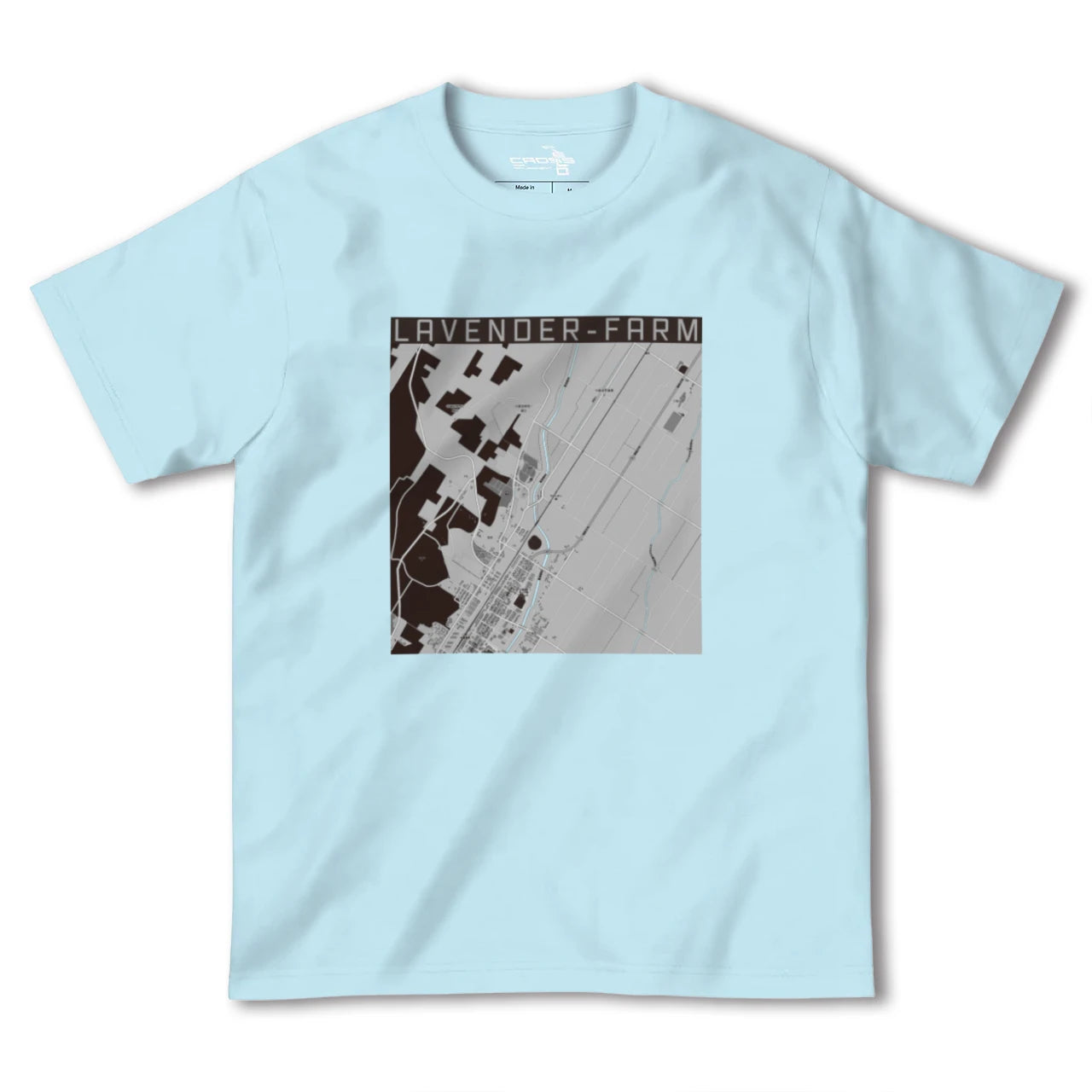 【ラベンダー畑(北海道)】地図柄ヘビーウェイトTシャツ
