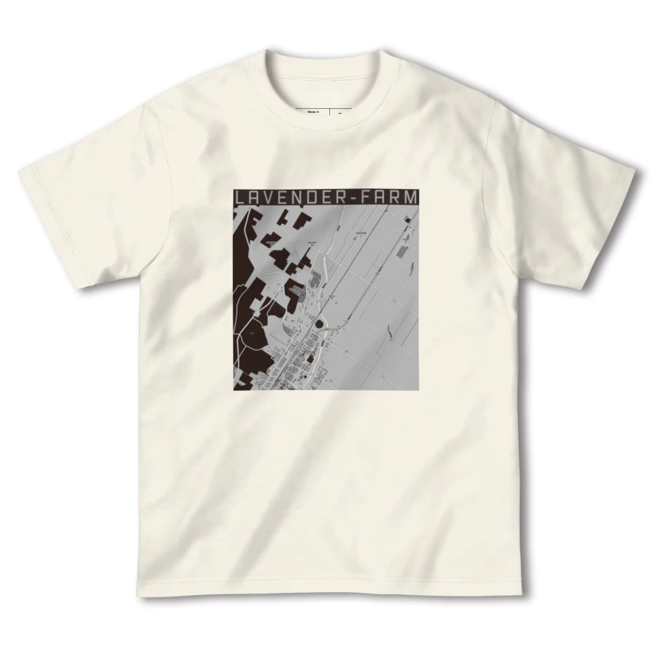 【ラベンダー畑(北海道)】地図柄ヘビーウェイトTシャツ