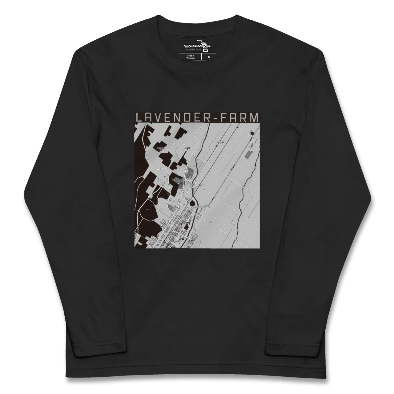 【ラベンダー畑(北海道)】地図柄ロングスリーブTシャツ