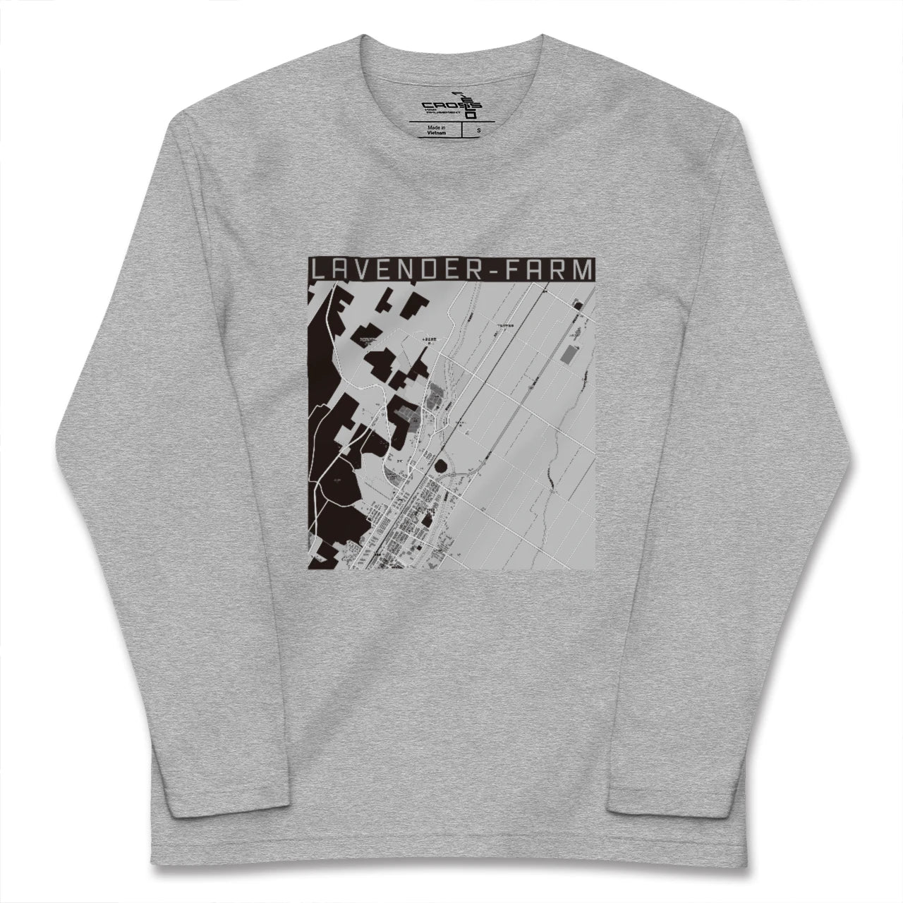 【ラベンダー畑(北海道)】地図柄ロングスリーブTシャツ