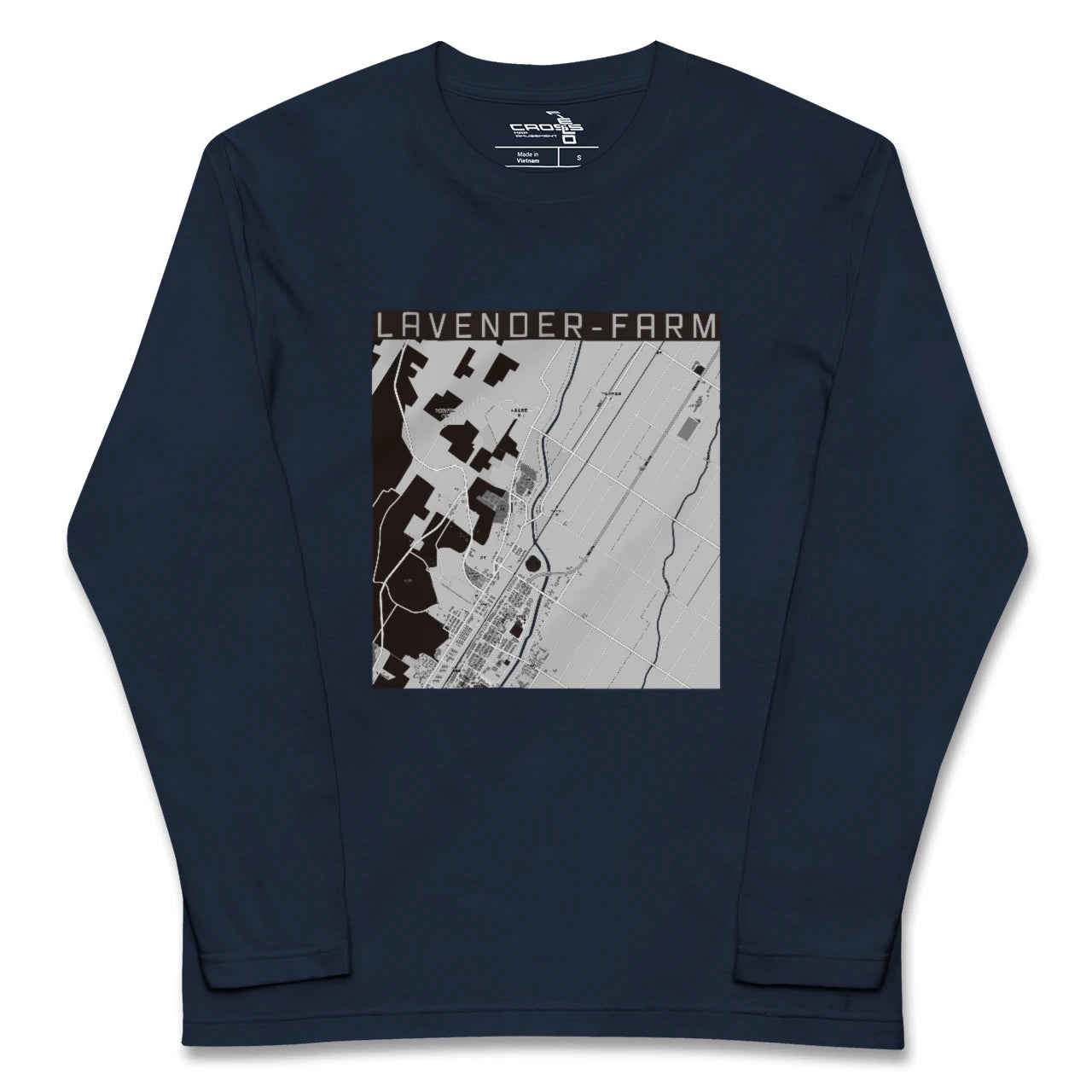 【ラベンダー畑(北海道)】地図柄ロングスリーブTシャツ