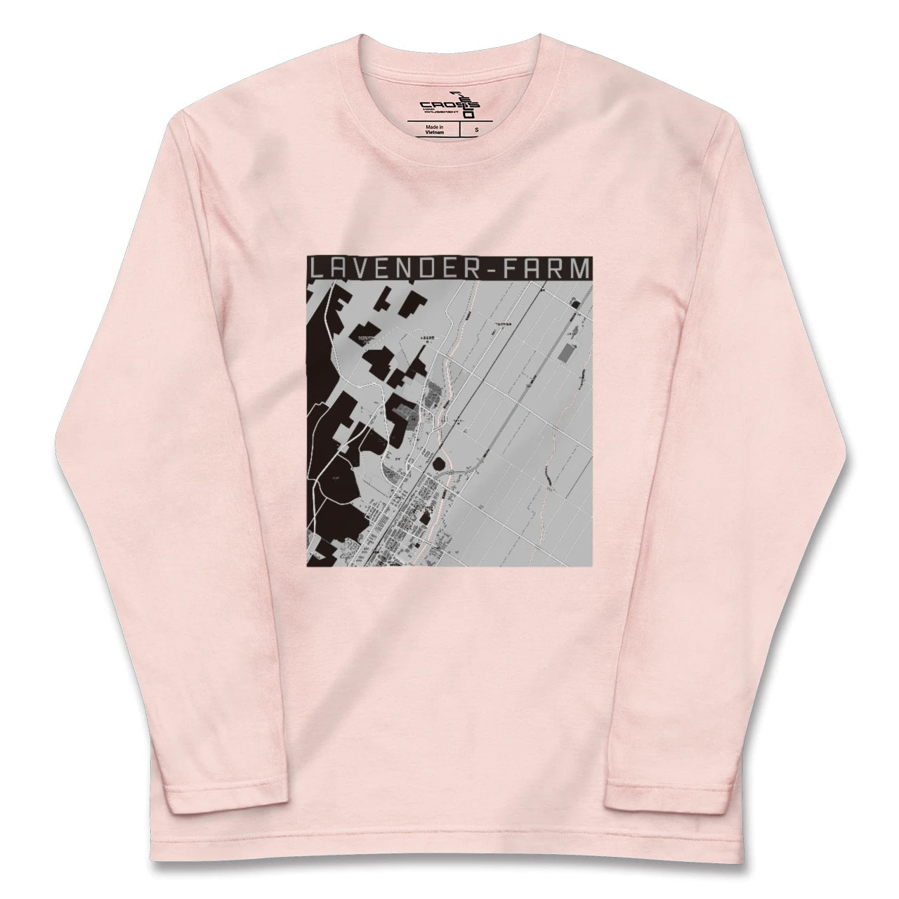 【ラベンダー畑(北海道)】地図柄ロングスリーブTシャツ