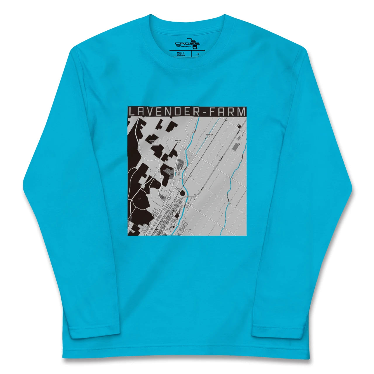 【ラベンダー畑(北海道)】地図柄ロングスリーブTシャツ