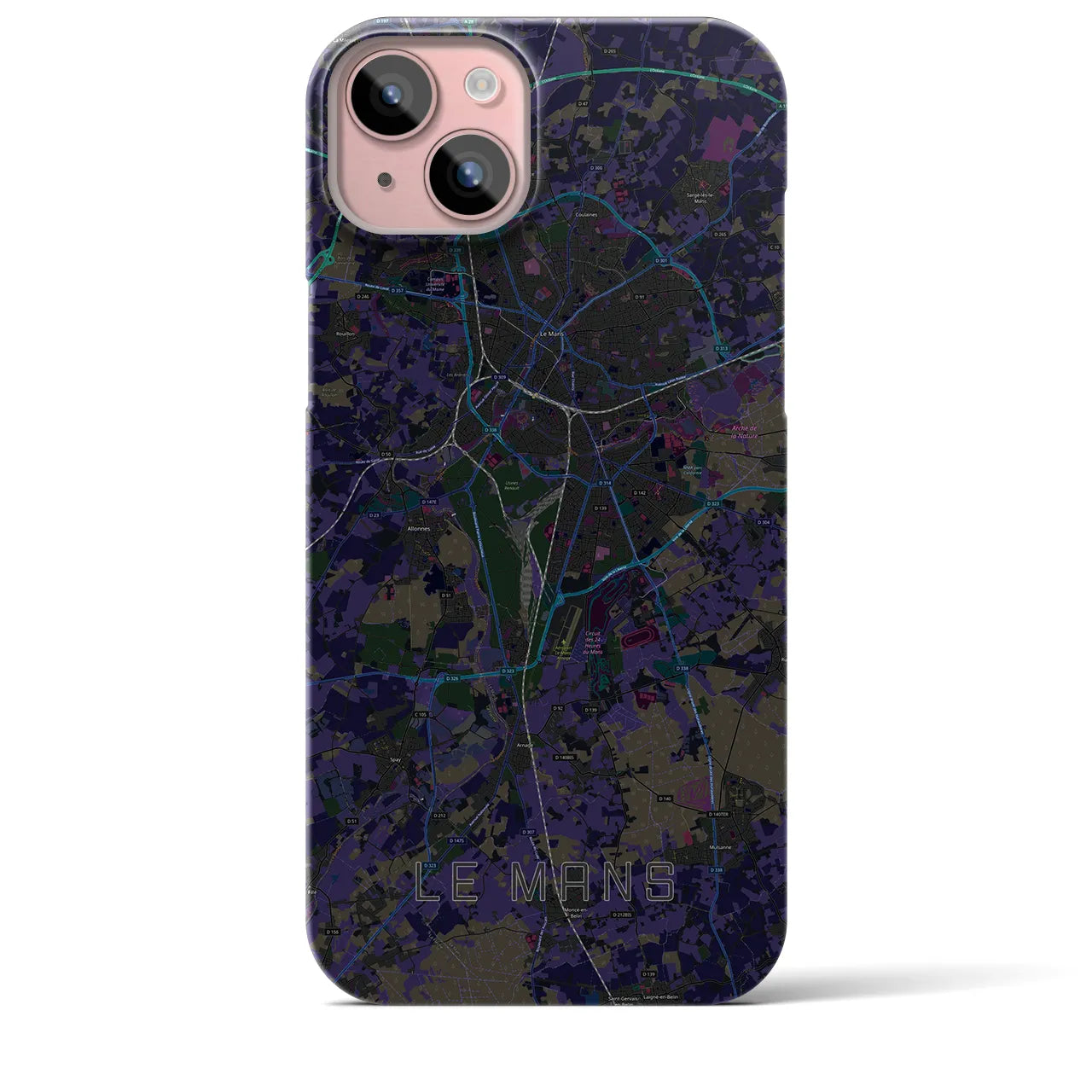【ル・マン(フランス)】地図柄iPhoneケース(バックカバータイプ)