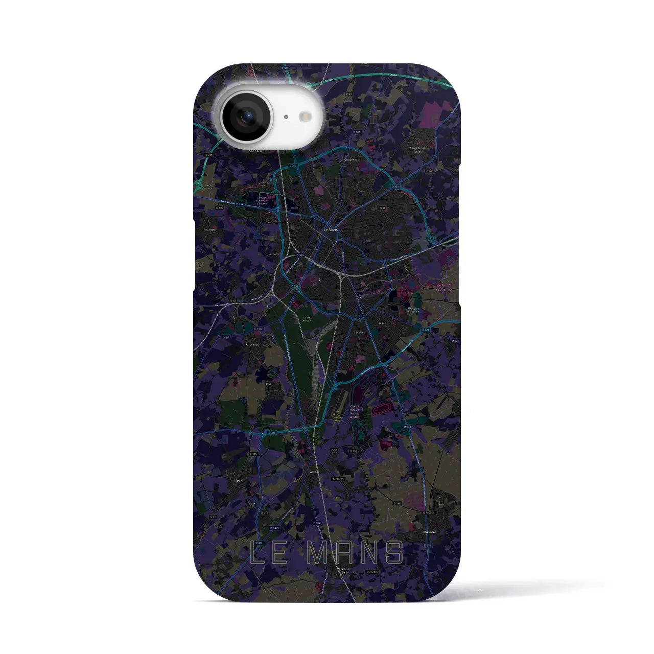 【ル・マン(フランス)】地図柄iPhoneケース(バックカバータイプ)