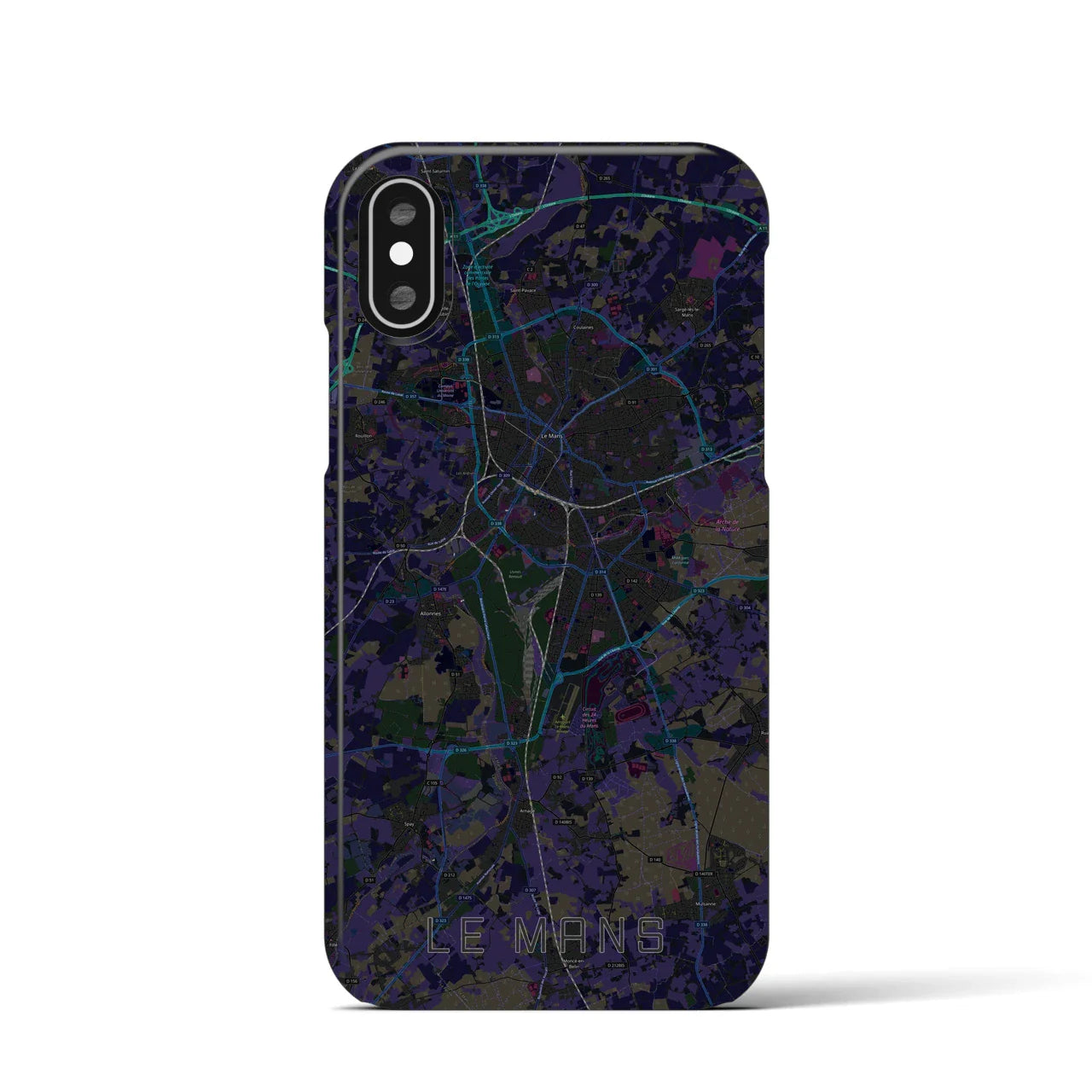 【ル・マン(フランス)】地図柄iPhoneケース(バックカバータイプ)